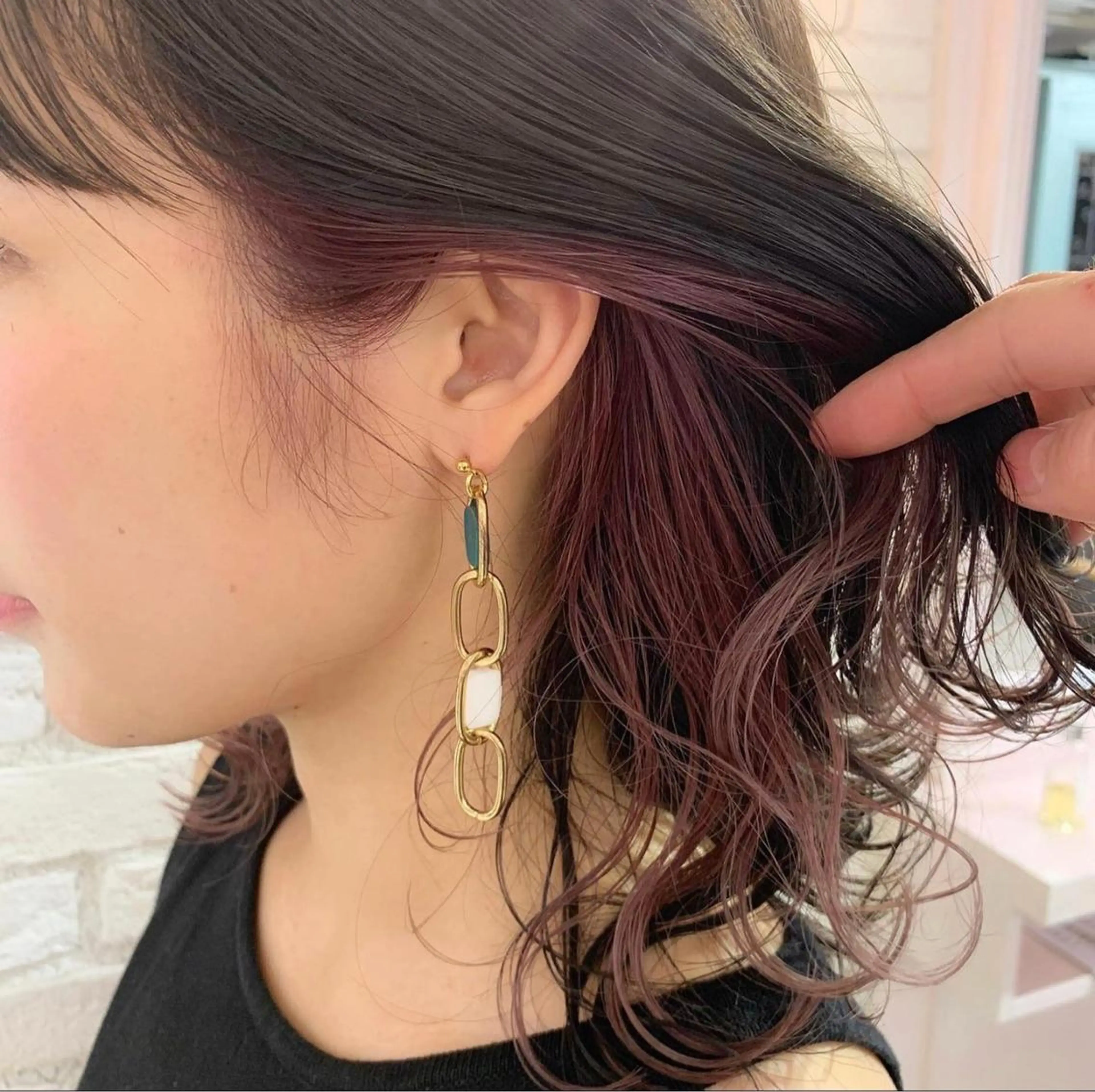 セミロング カラー 髪質改善　ANFINI 仙台所属・🇰🇷韓国レイヤー 伊藤拓海のヘアスタイル