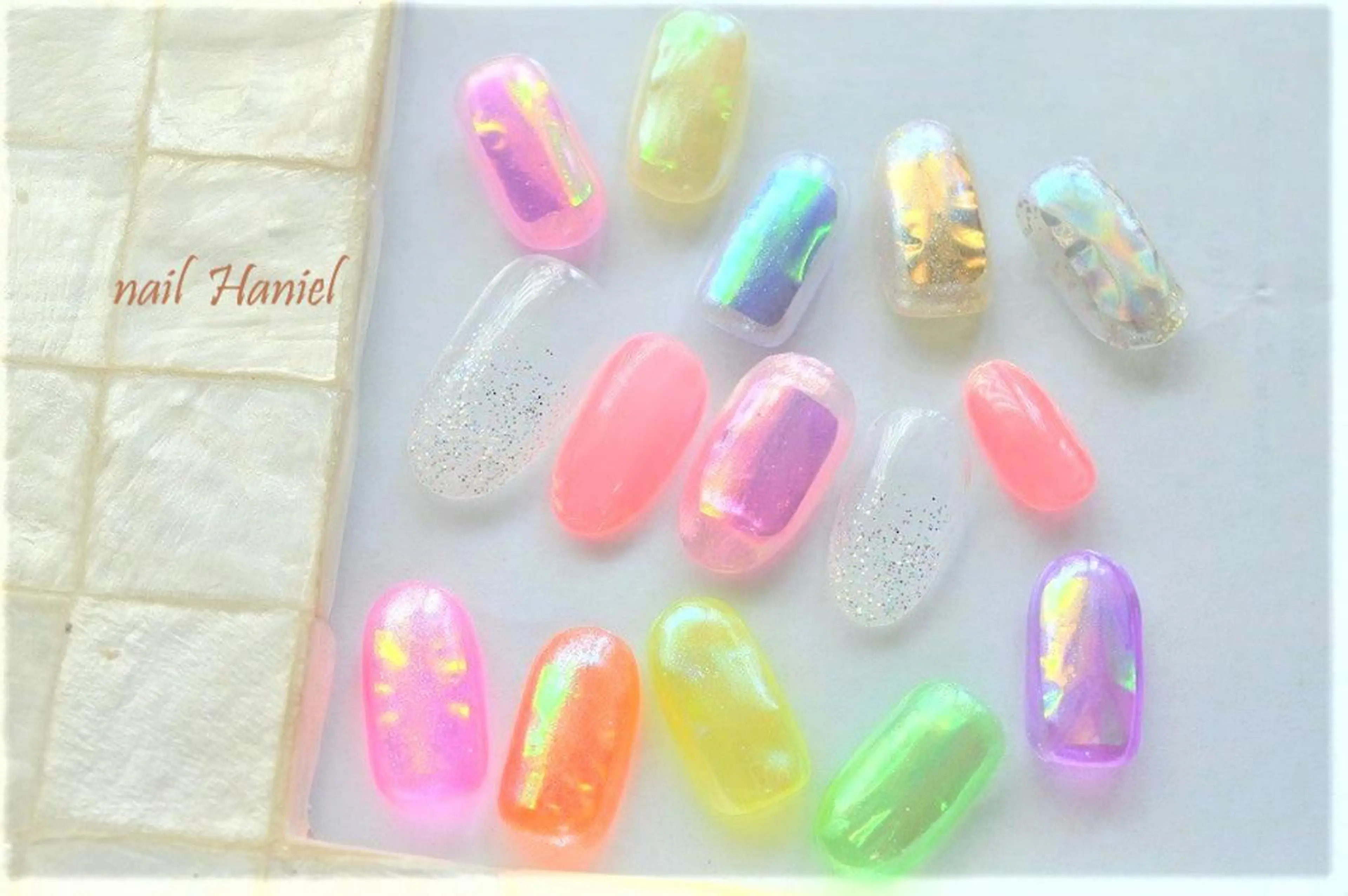 ネイル アートネイル フットネイル ジェルネイル 氷ネイル・うるうるネイル nail Haniel所属・半蔵門サロンハニエル 魅神 ちよのネイルデザイン