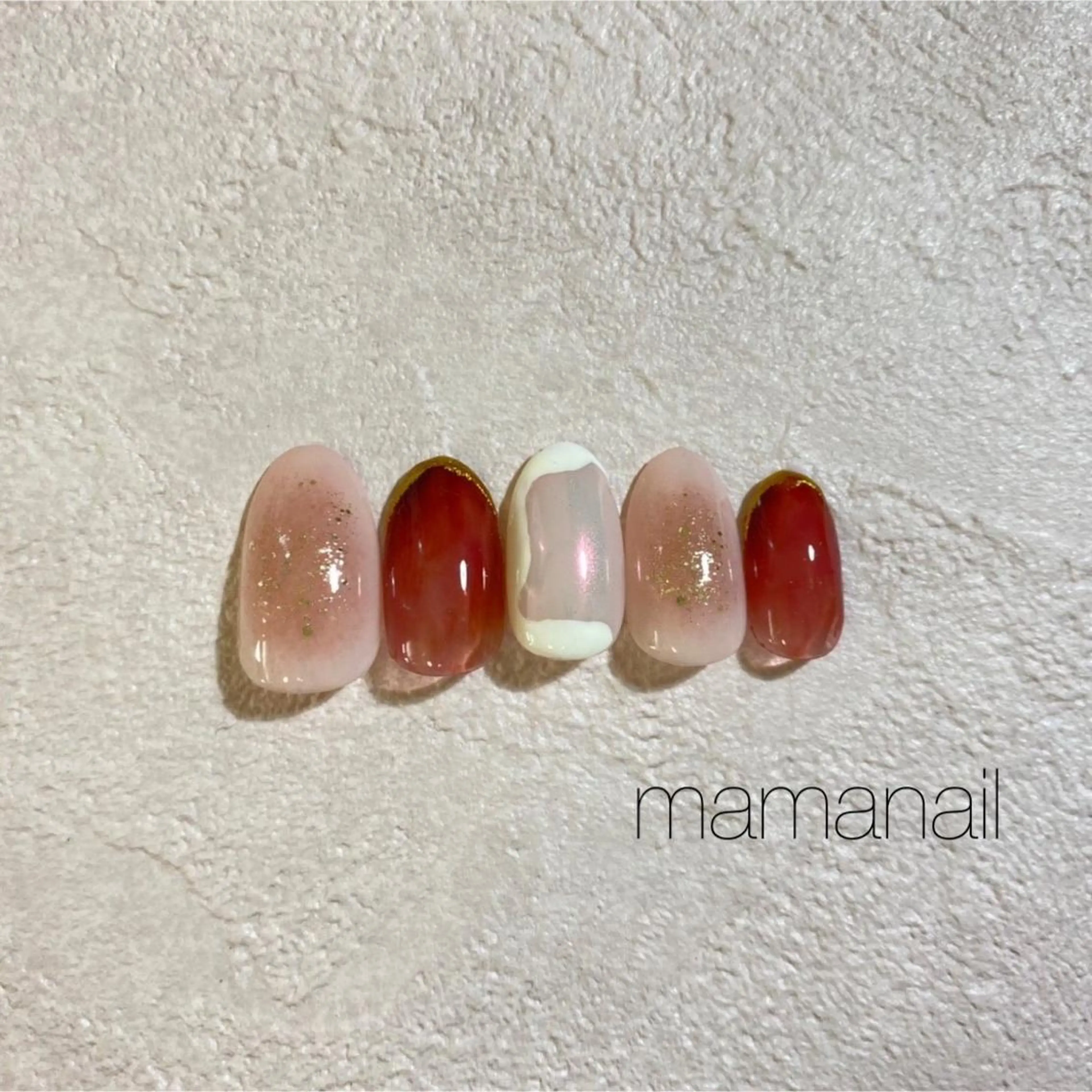 ネイル アートネイル ブルー ジェルネイル ネイルサロン mama nailのネイルデザイン