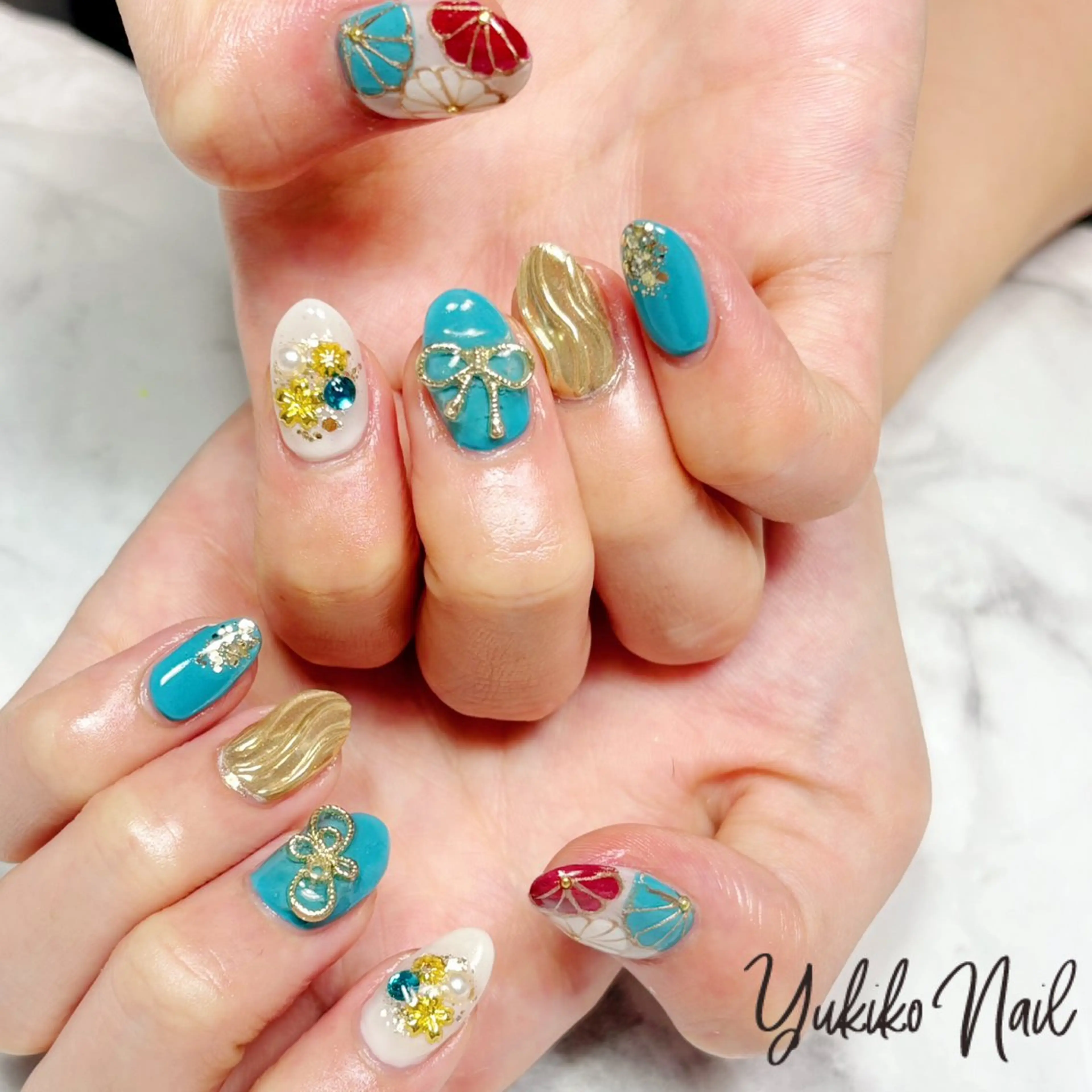 ネイル 成人式 ハンドネイル ユキコ ネイルのネイルデザイン