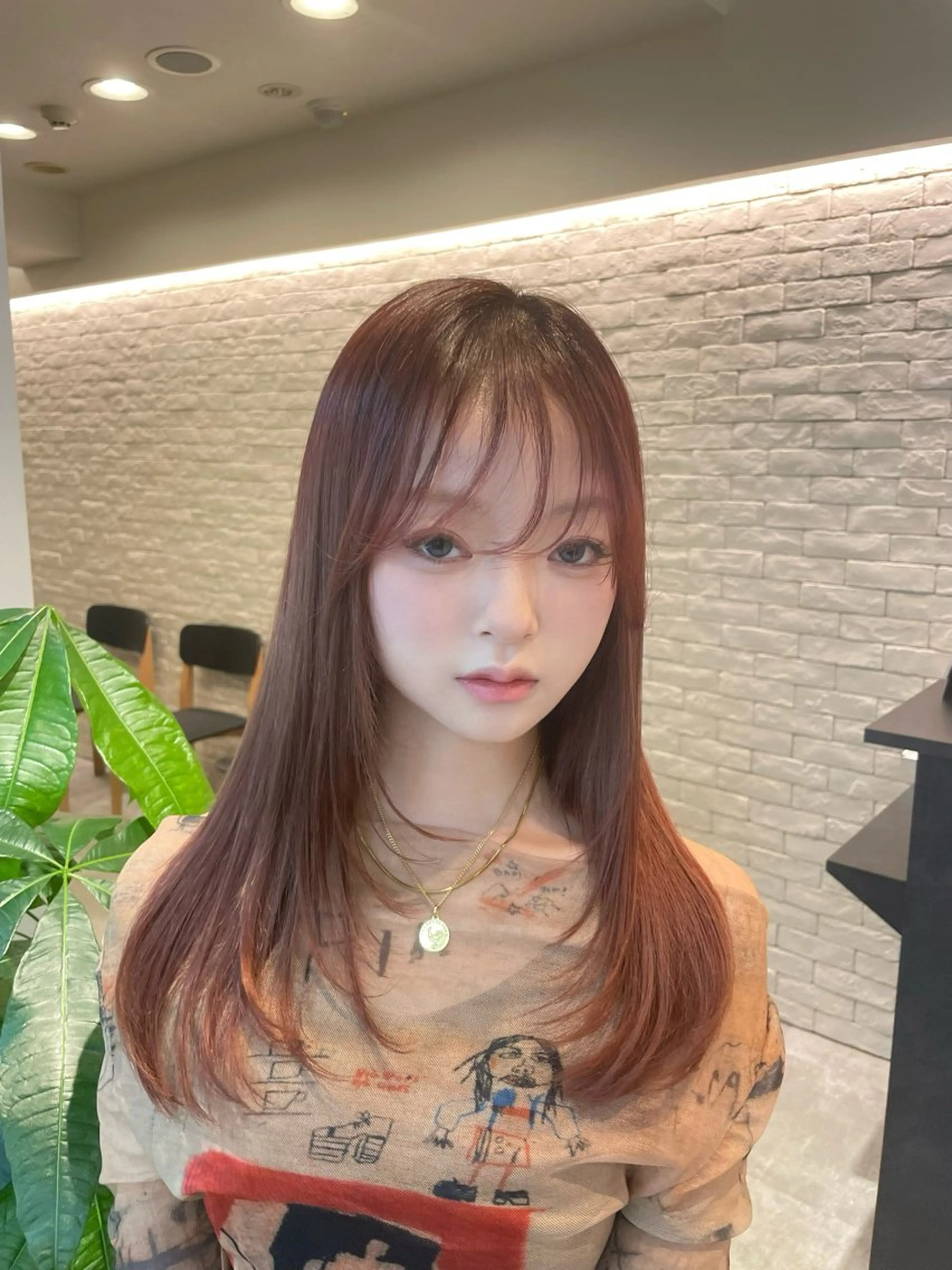 ロング ヘアカラー トリートメント カラー、スパニスト 藤原凜香のヘアスタイル