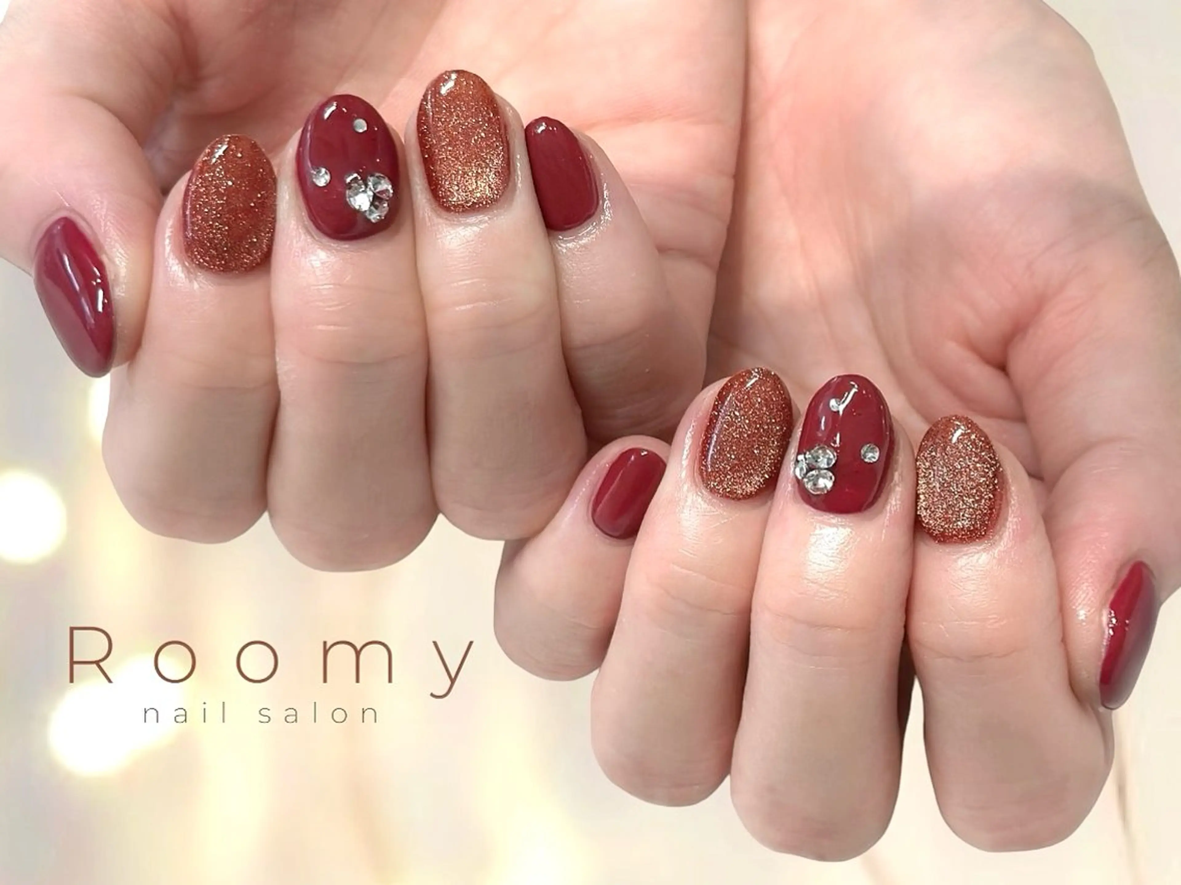 ネイル フレンチネイル ジェルネイル グラデーション ラメ(グリッター) マグネットネイル ハンドネイル nail salon Roomy 竹ノ塚所属・nail salon Roomy 竹ノ塚のネイルデザイン