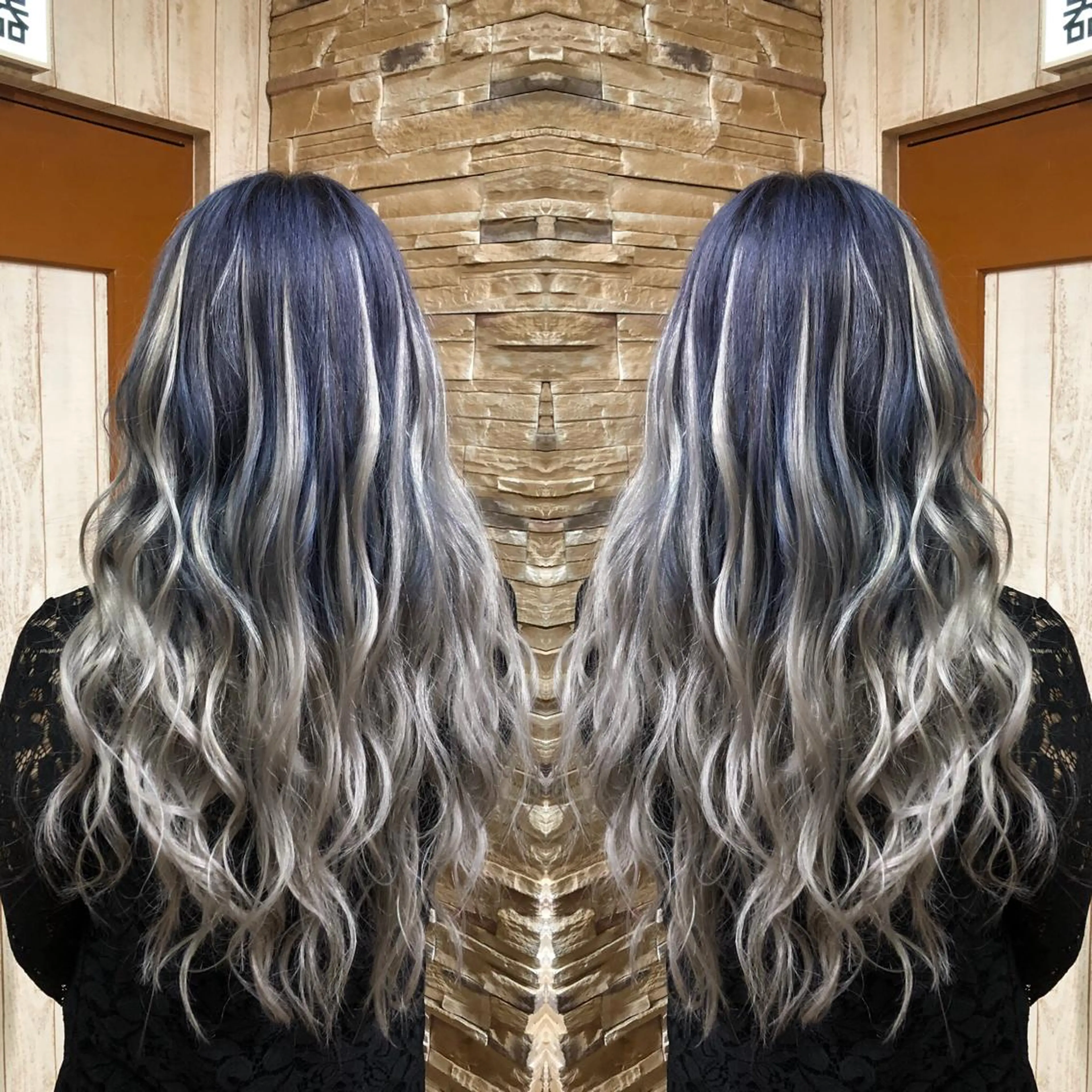 ロング カラー kr2s アメ村のヘアスタイル