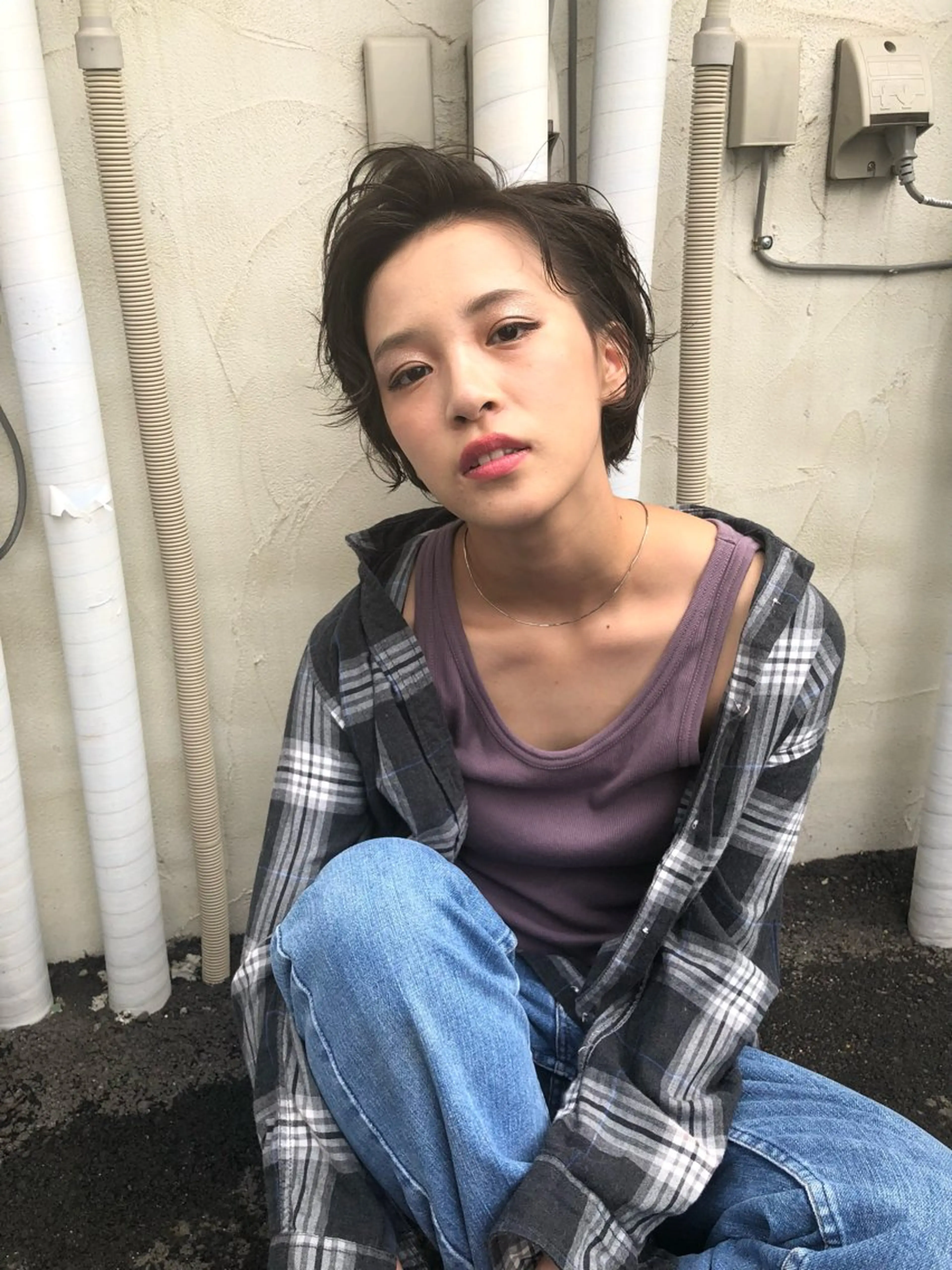 ショート カラー カット ヘアカラー tominaga kentaのヘアスタイル