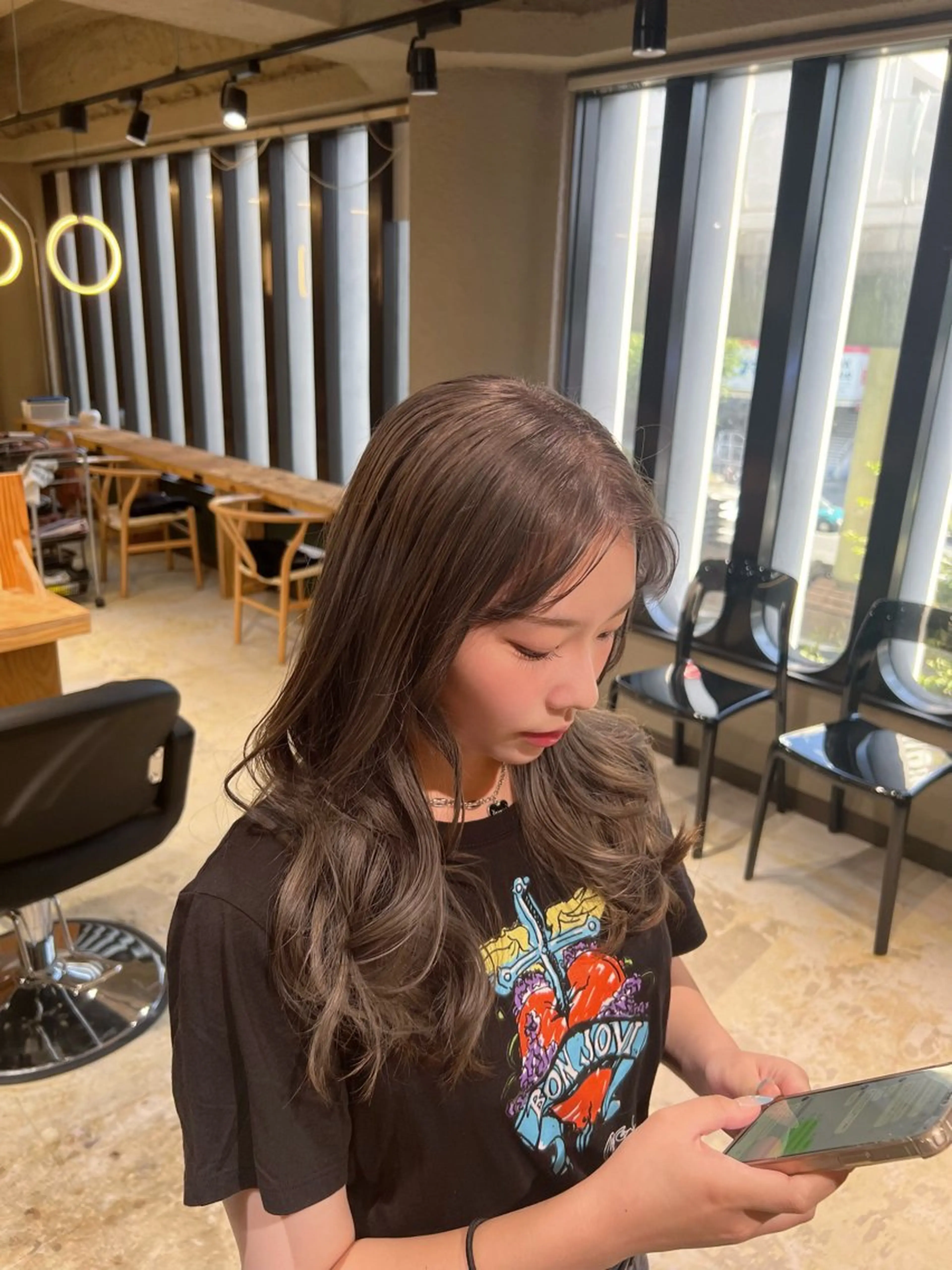 セミロング カラー 💖難波レイヤー カット💖ツバサのヘアスタイル