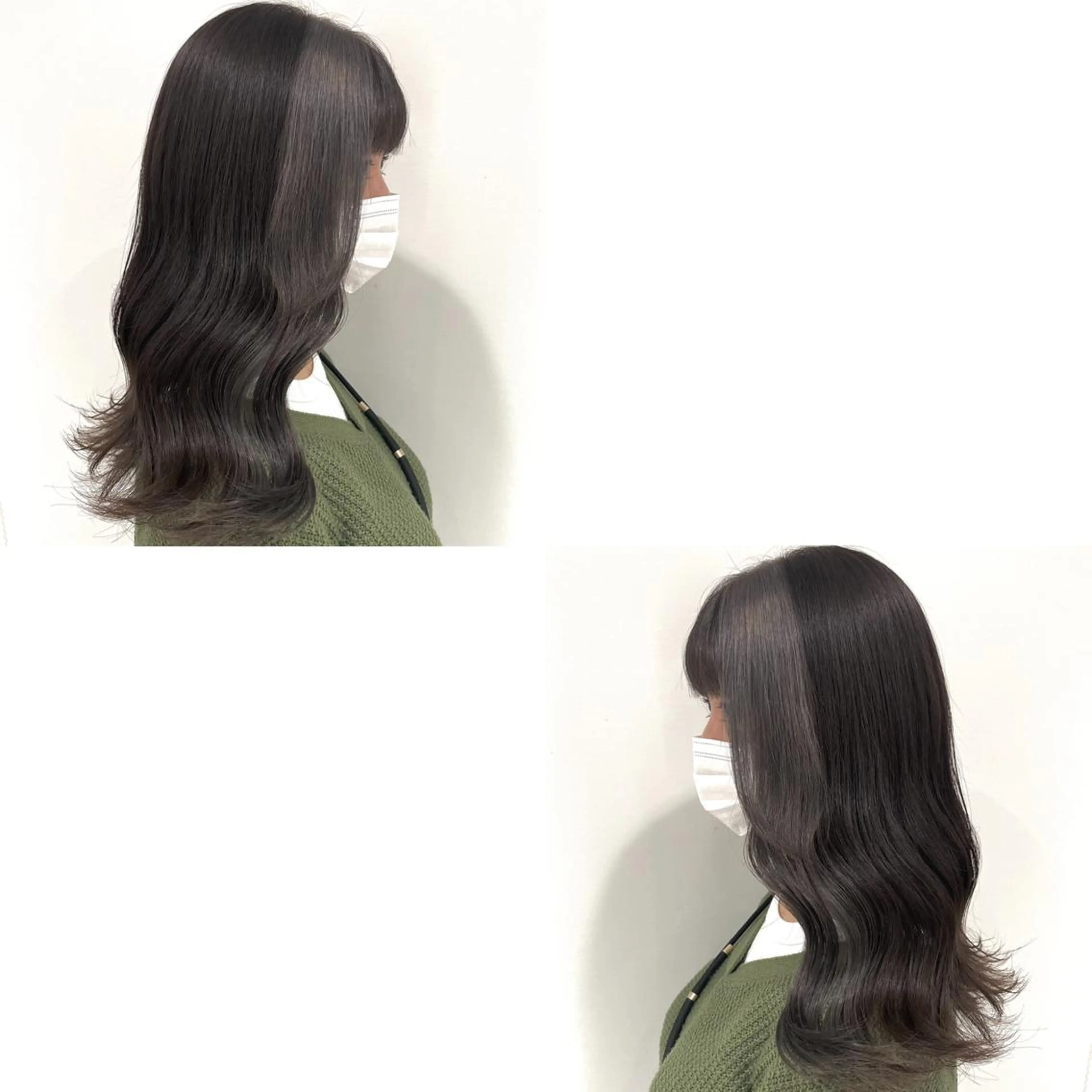 ロング カラー ヘアカラー トリートメント 青沼夏未/オリーブ/ 寒色カラーのヘアスタイル