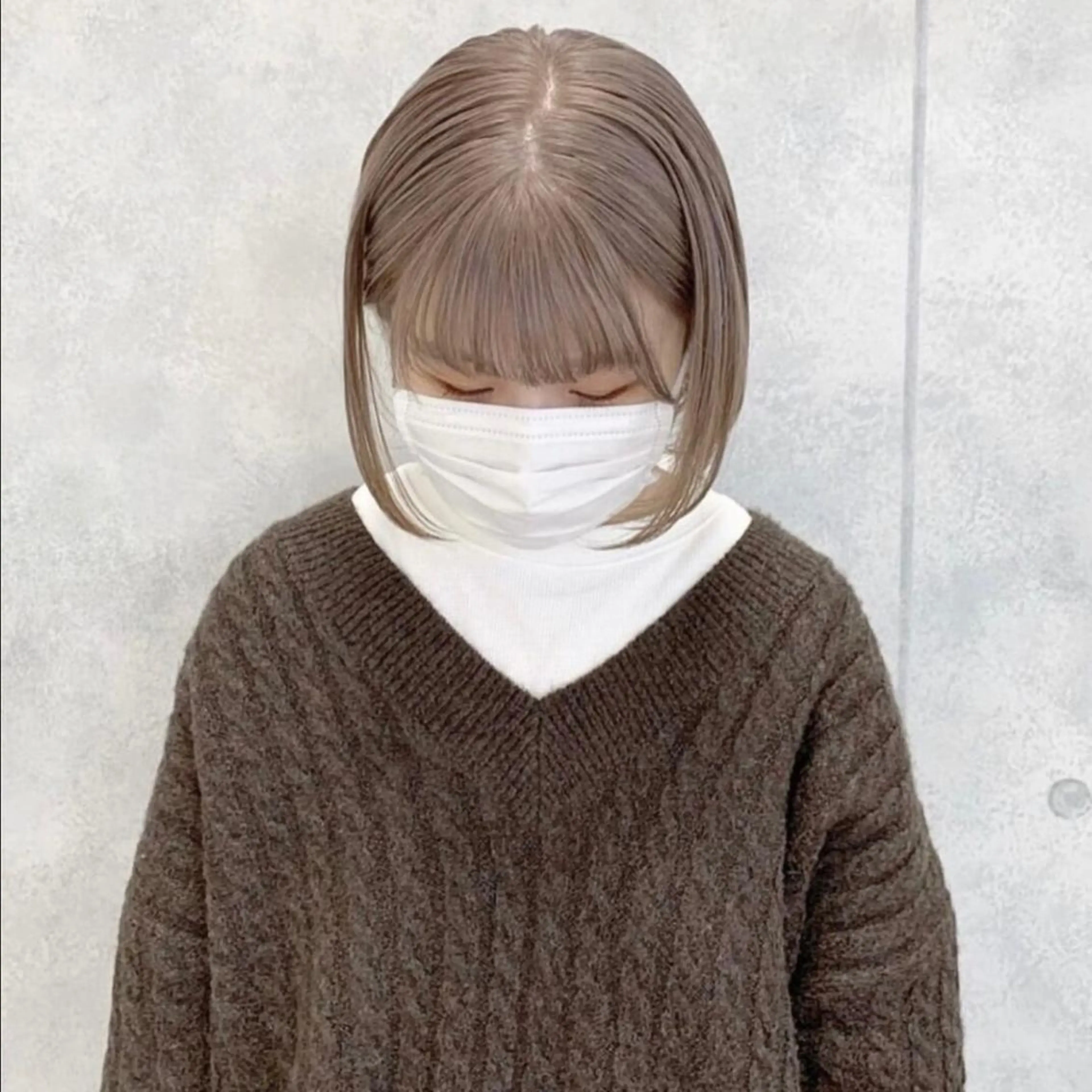 ミディアム 韓国風カラー ボブ 外国人風カラー ハイライト 髪質改善 メンズカット✂️ ¥2,200〜*土田のヘアスタイル