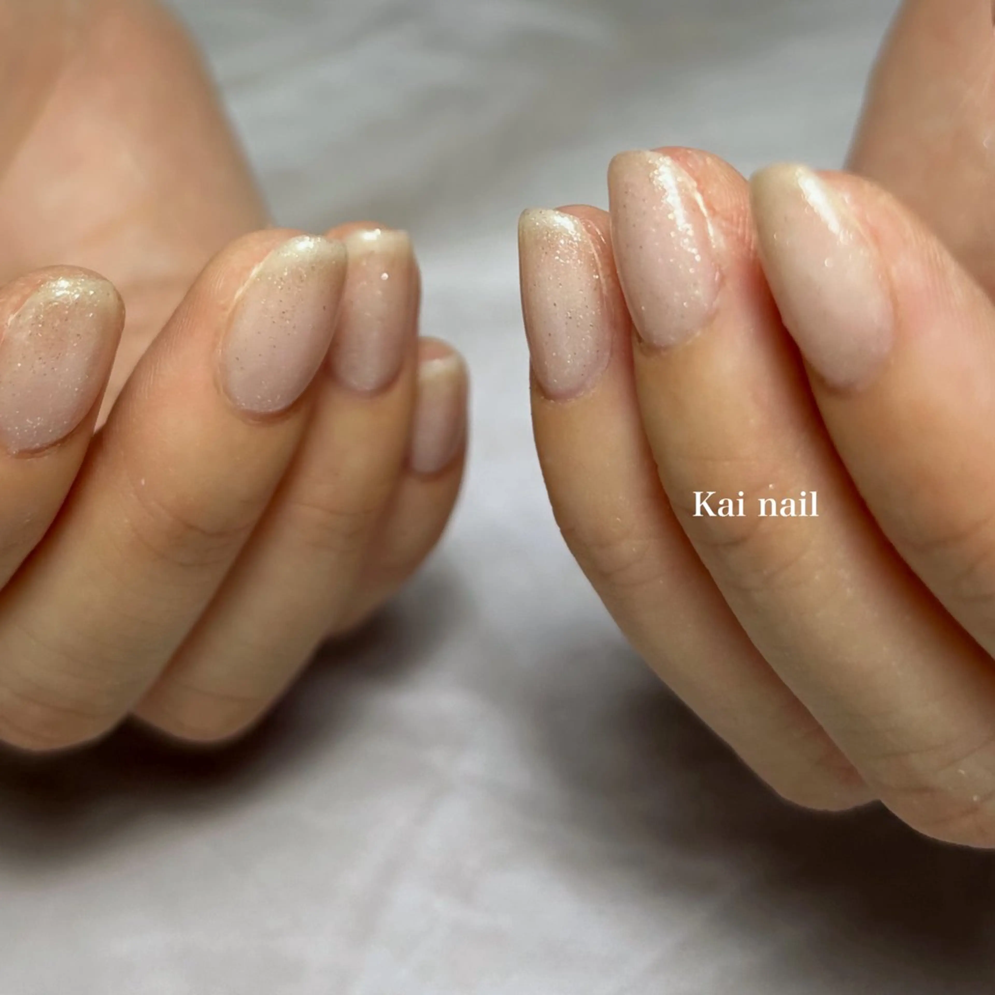ネイル ラメ(グリッター) ワンカラーネイル シンプルネイル 夏ネイル ホワイト ハンドネイル Kai  nail Mayukoのネイルデザイン