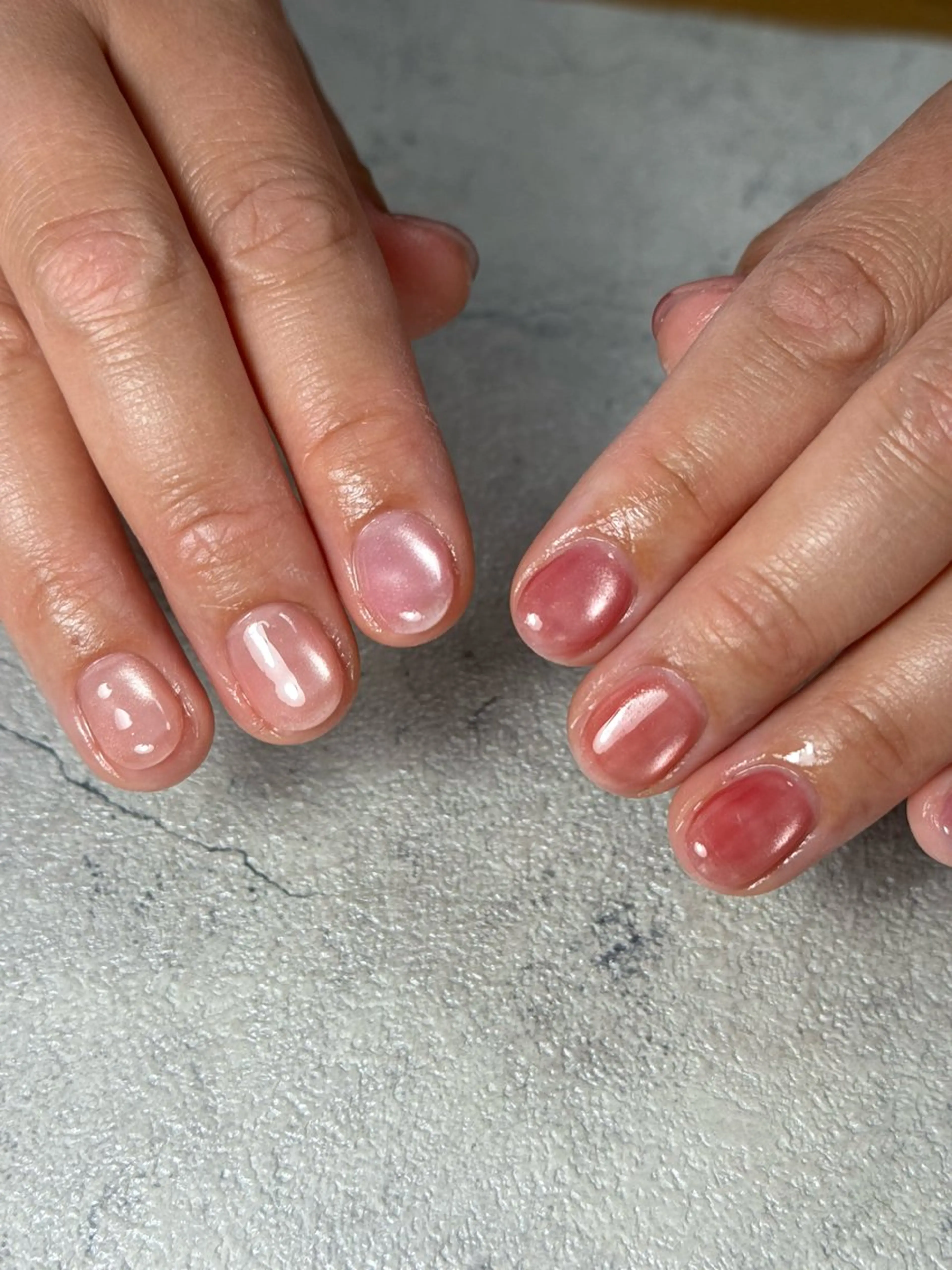 ネイル ジェルネイル 氷ネイル・うるうるネイル マグネットネイル 持ち込み パラジェル ハンドネイル flowers nailのネイルデザイン
