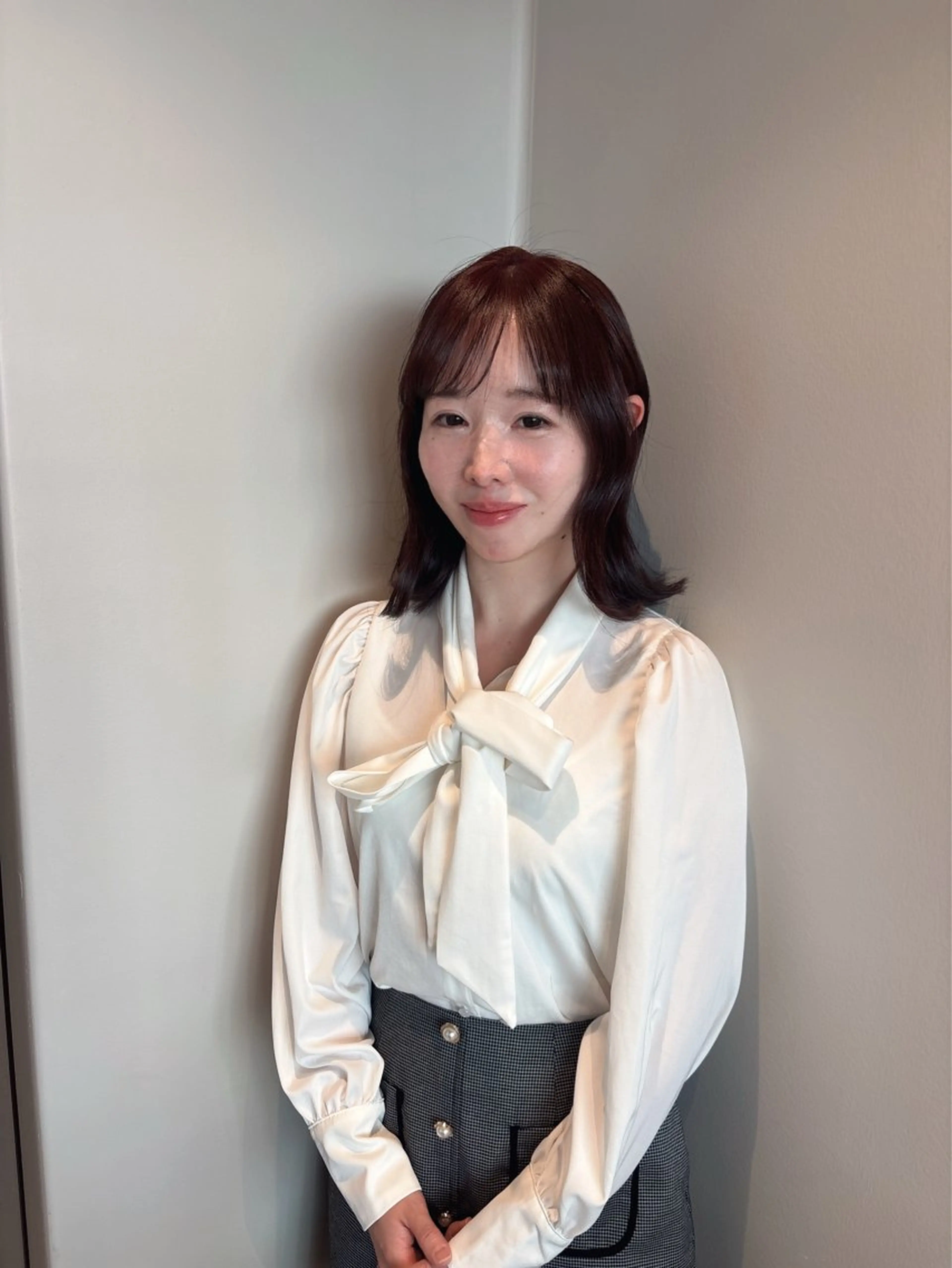 ミディアム カラー 黒髪 ブラウンカラー ピンクカラー ピンクブラウン 髪質改善カラー ベージュ🤎YUMEのヘアスタイル