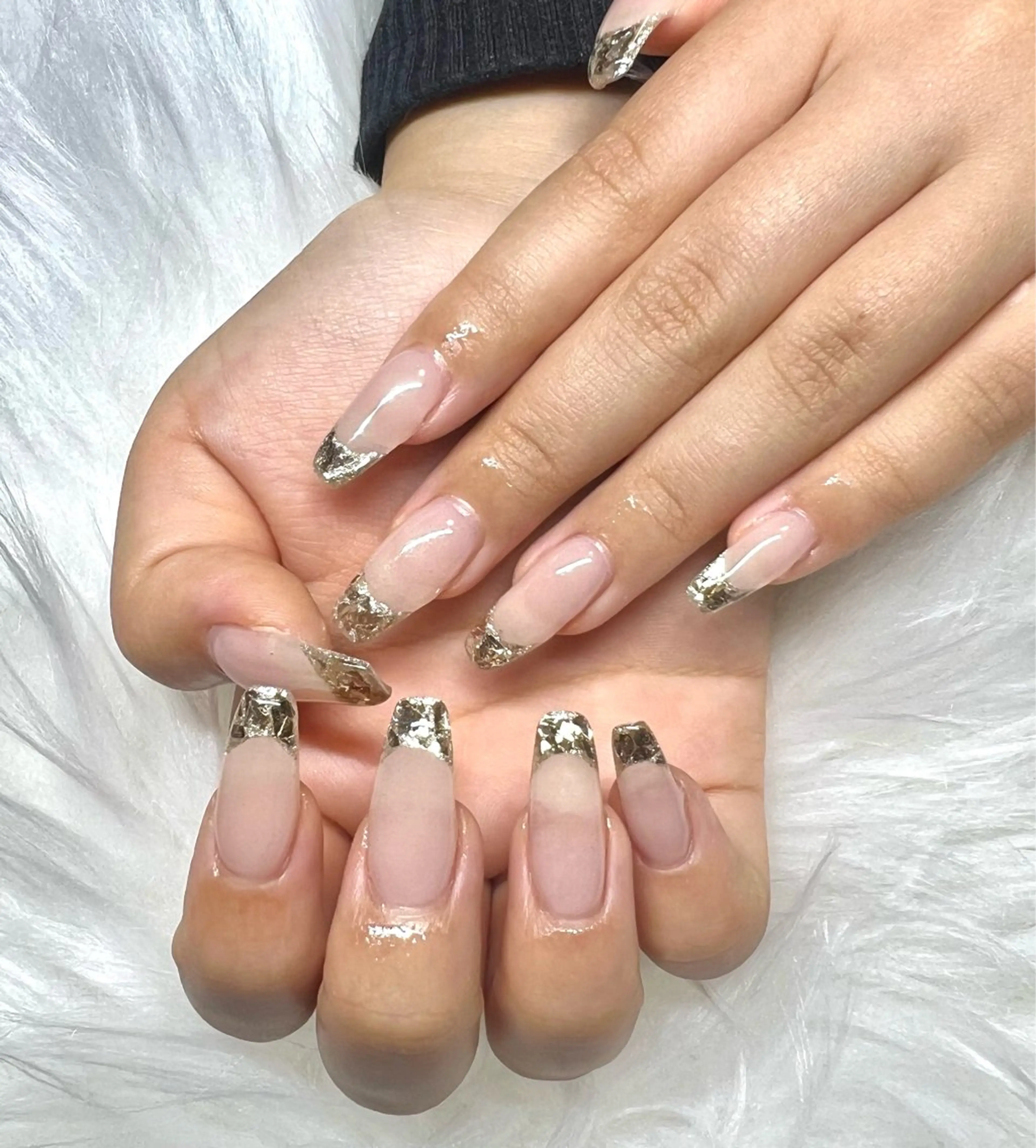 ネイル フレンチネイル ガラスフレンチ ハンドネイル CHARME 〔RINA〕のネイルデザイン