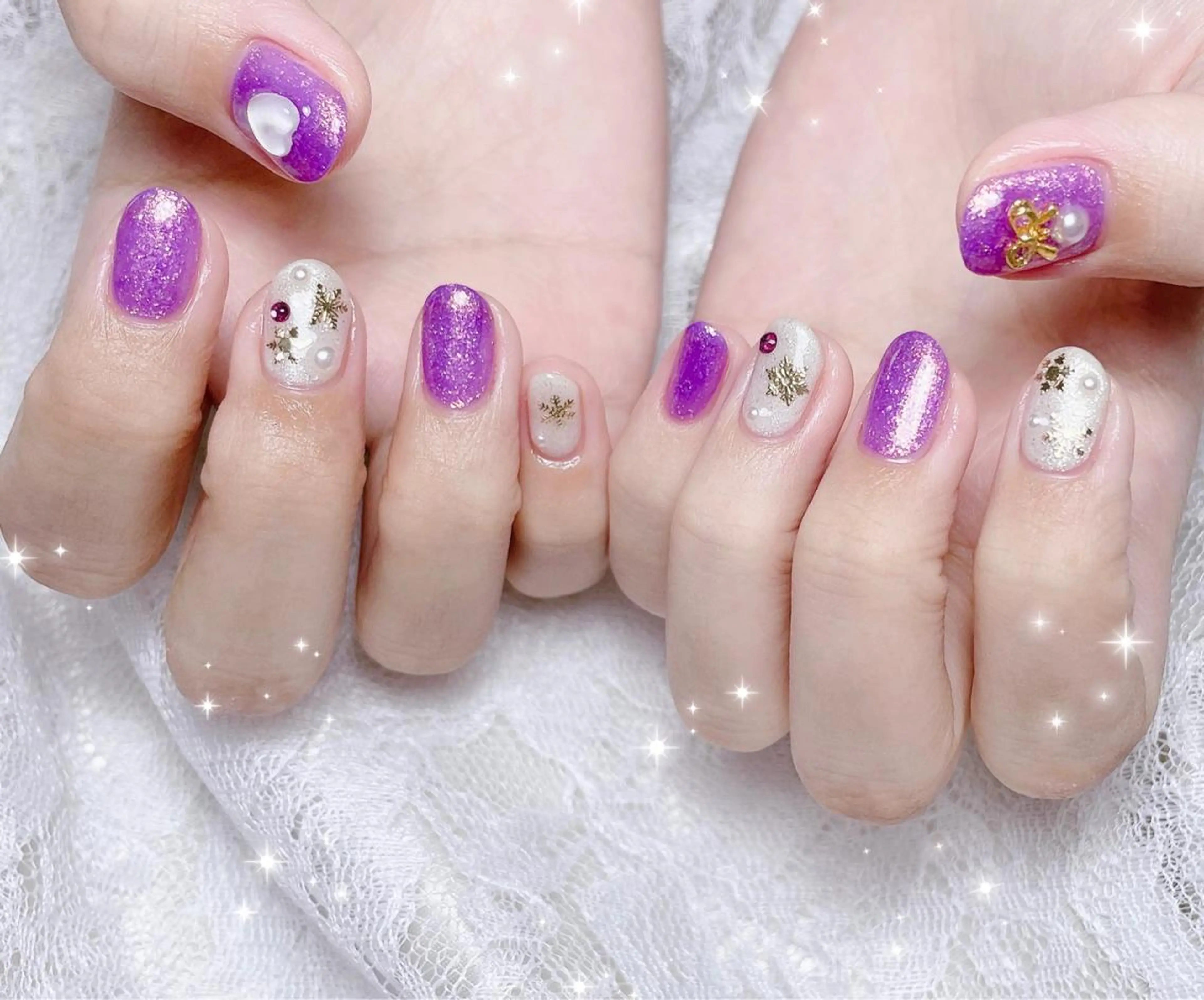 ネイル 冬ネイル ハンドネイル FLARE NAIL フレアネイルのネイルデザイン