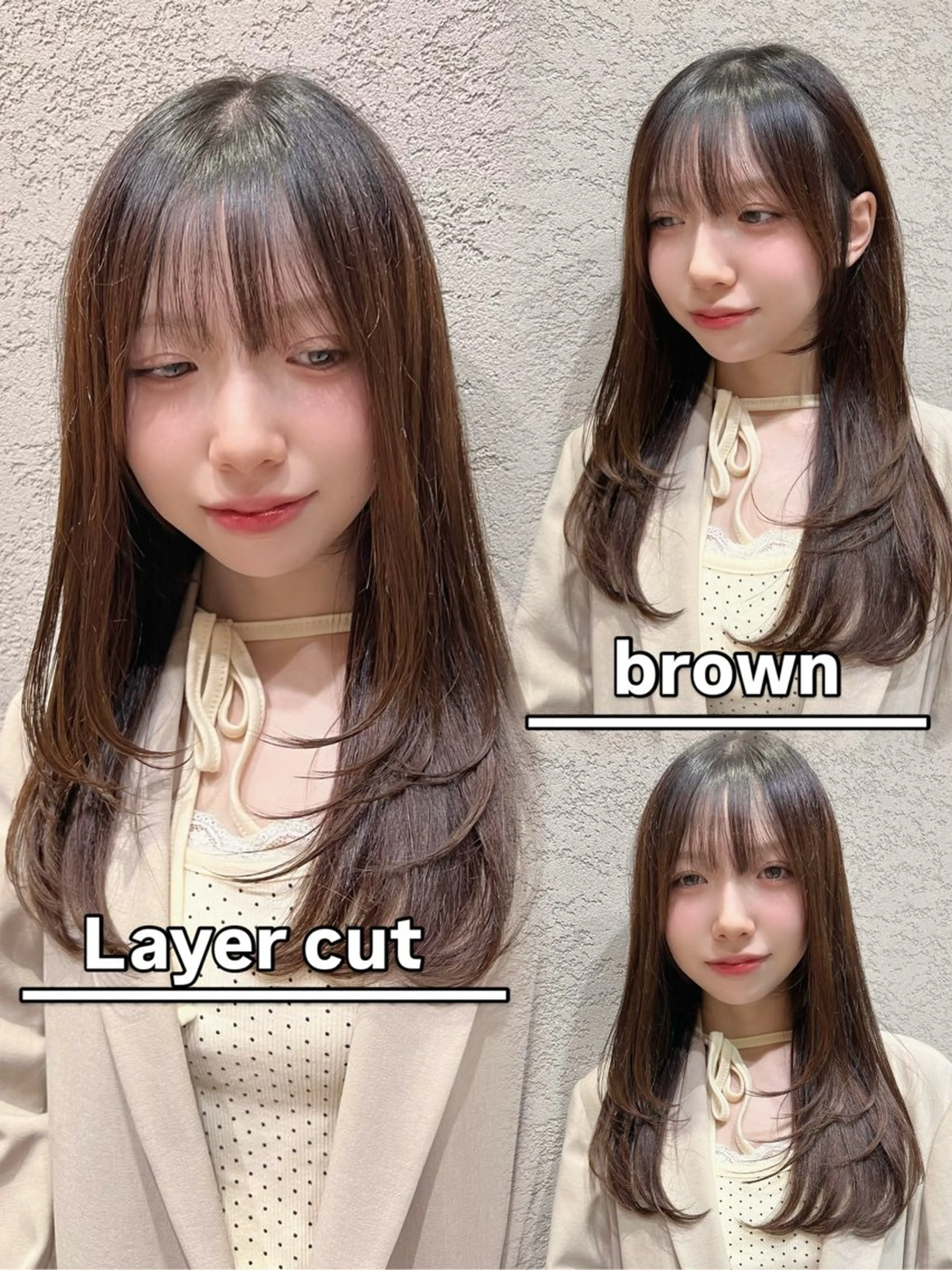 セミロング カラー カット ヘアカラー トリートメント レイヤー/韓国 ハイトーン興津史弥のヘアスタイル