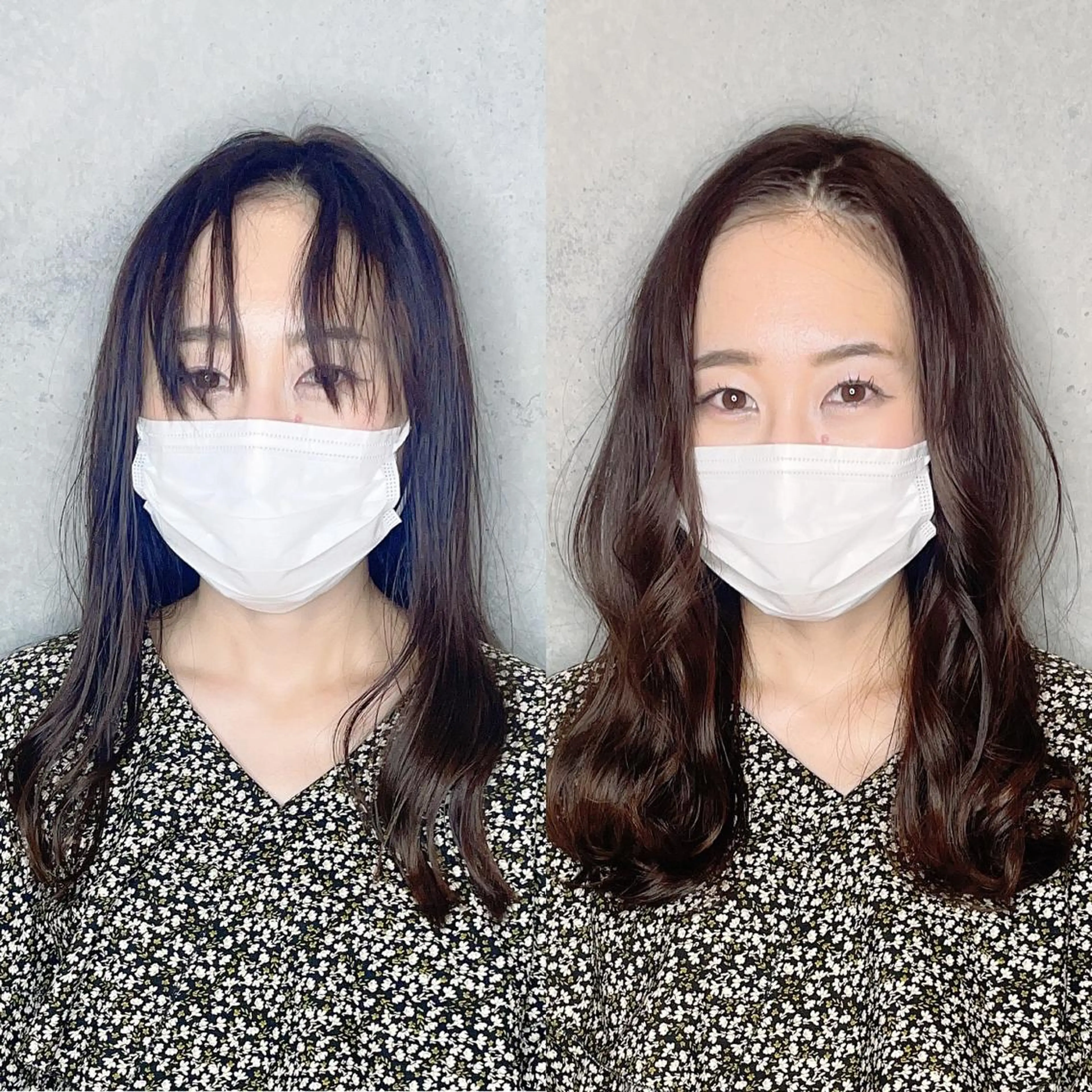 セミロング カラー パーマ ヘアアレンジ シールエクステ エクステ 韓国風ヘア ACHFILO モデル募集のヘアスタイル