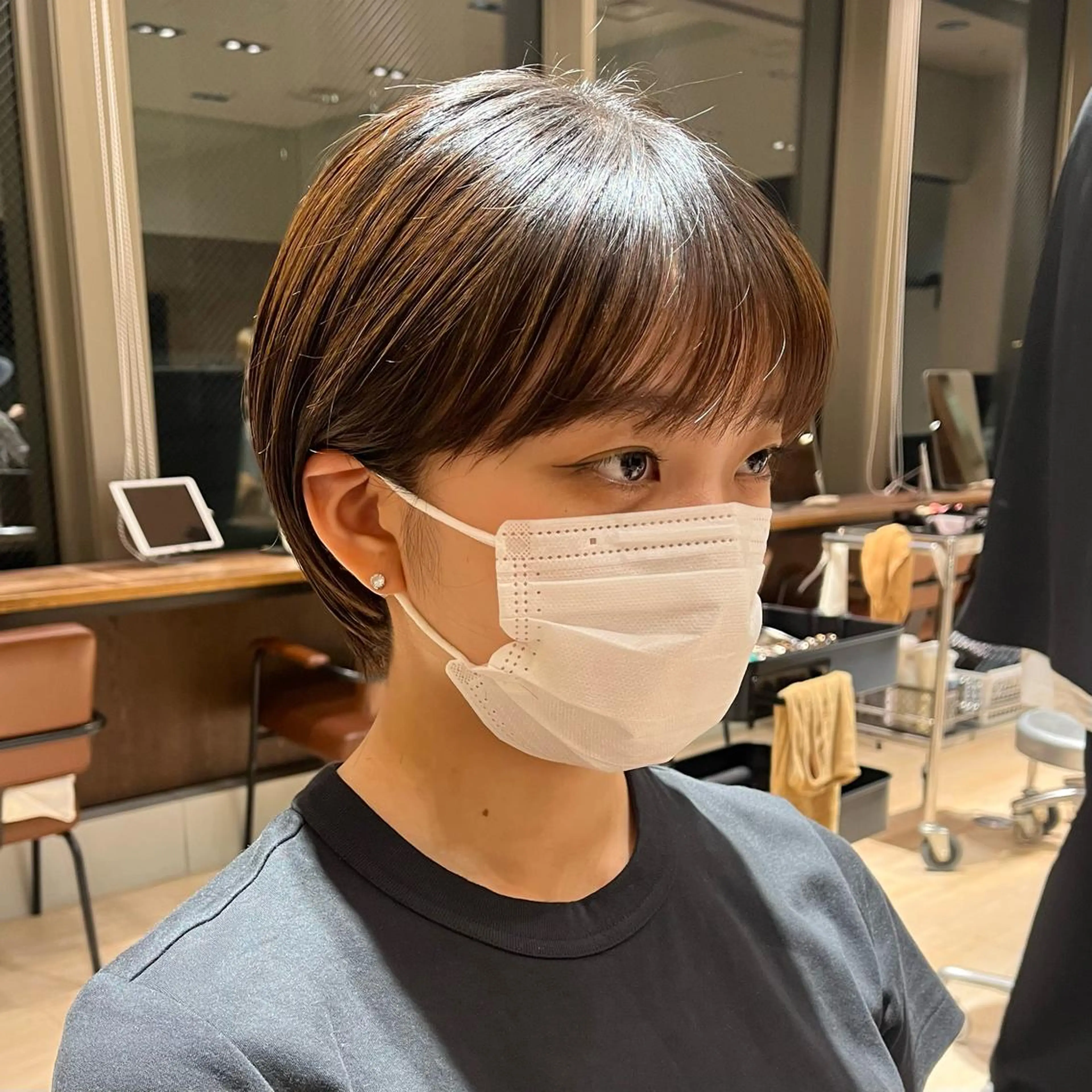 ショート 丸みショート ショートヘア Je suis heureuse Tres所属・早朝セット☀️ レイヤー/Momoのヘアスタイル