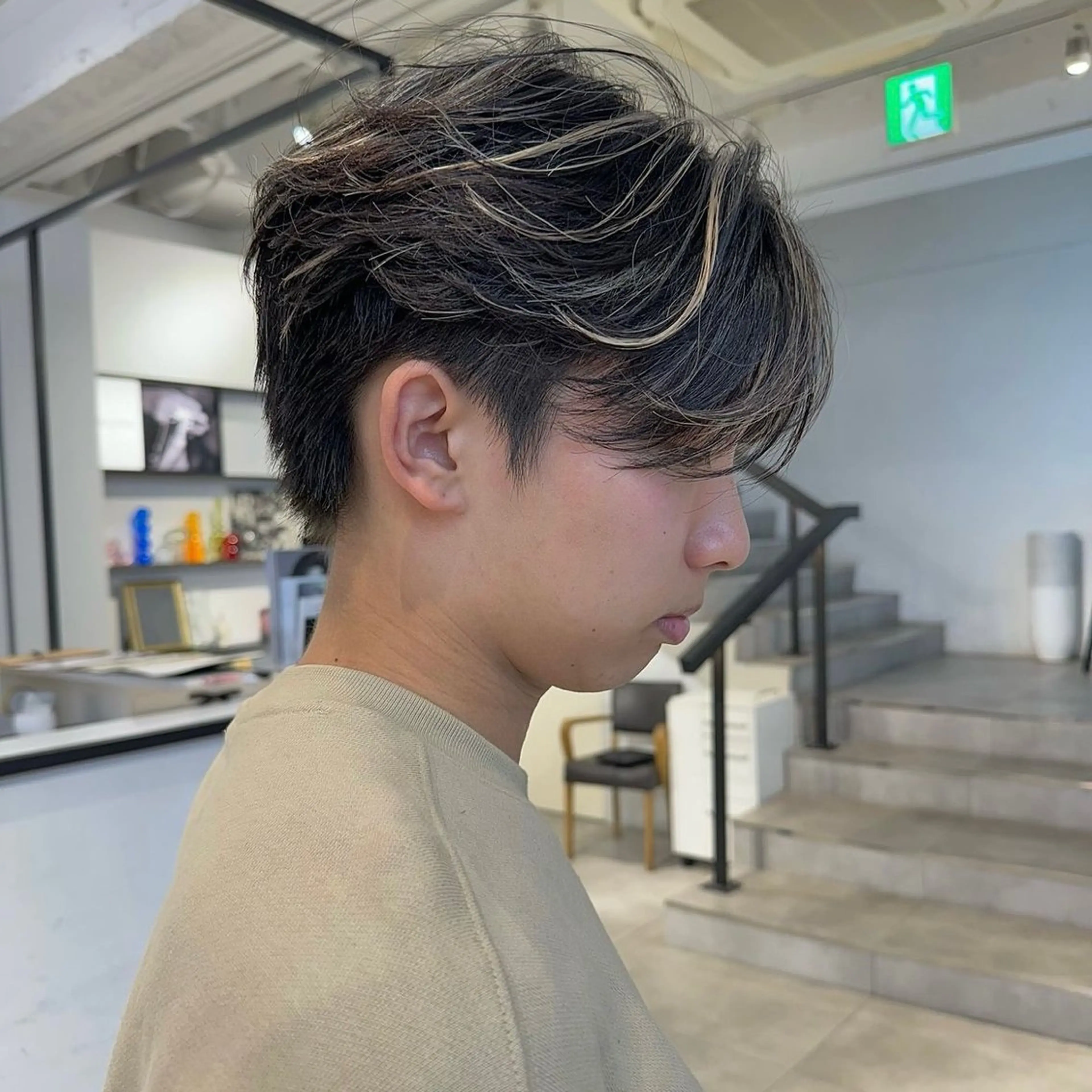 ショート カラー メンズ カット ヘアカラー メンズパーマ/ メッシュ📍ユリのヘアスタイル