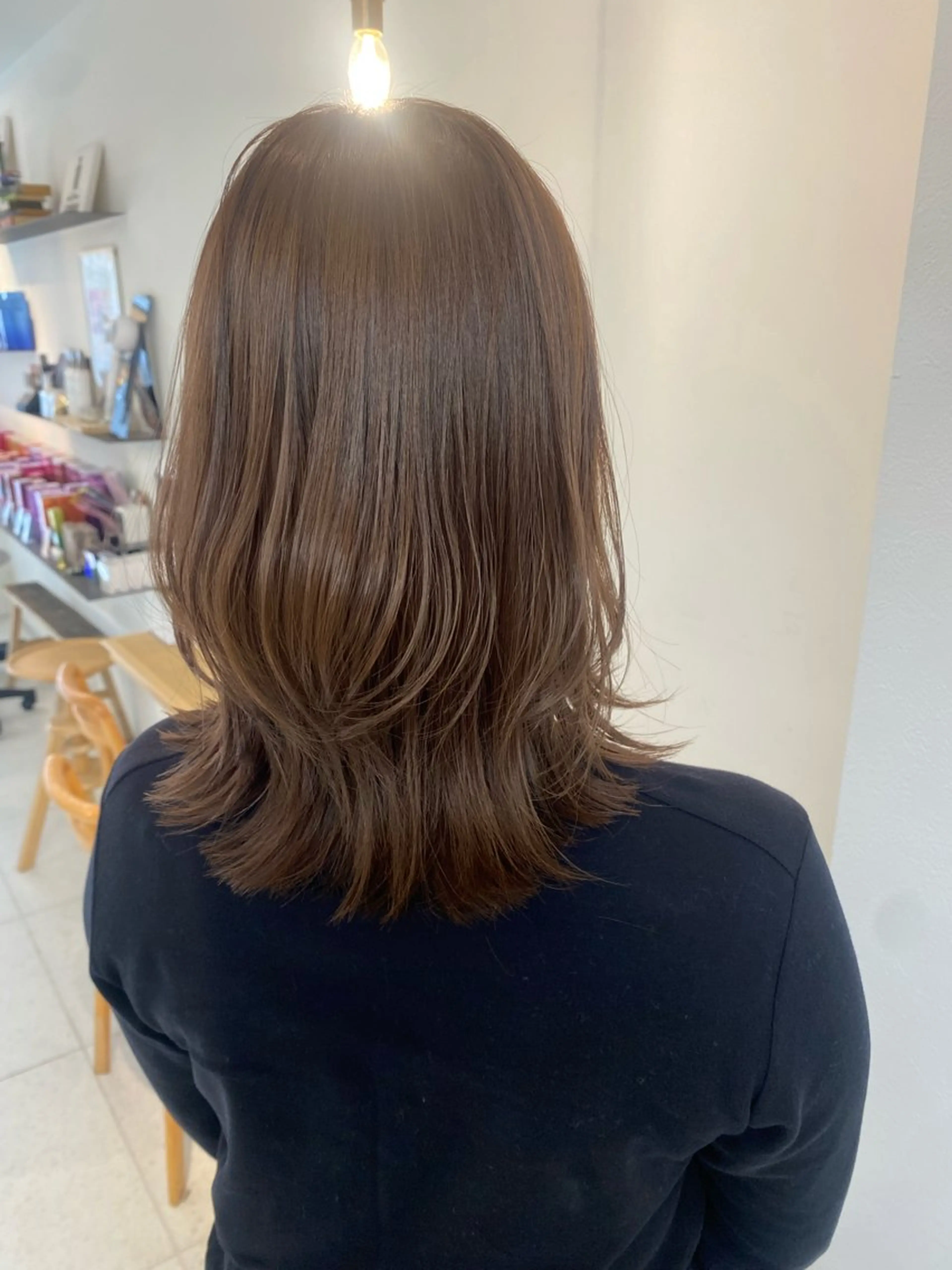 ミディアム カラー カット ヘアカラー トリートメント 安永 涼のヘアスタイル