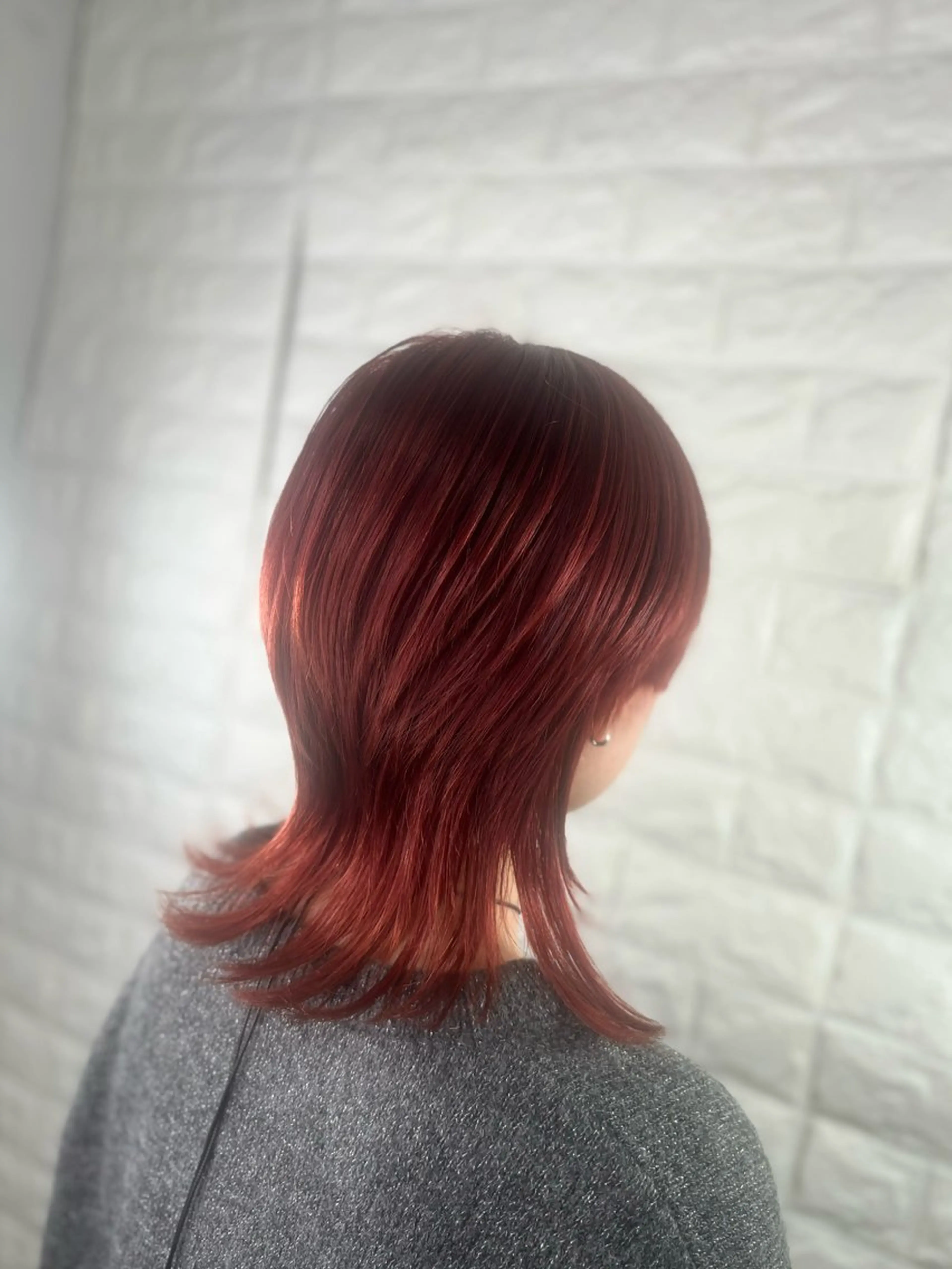 ミディアム カラー レッドカラー YELLOW CORN  横浜店所属・もえ こーんのヘアスタイル