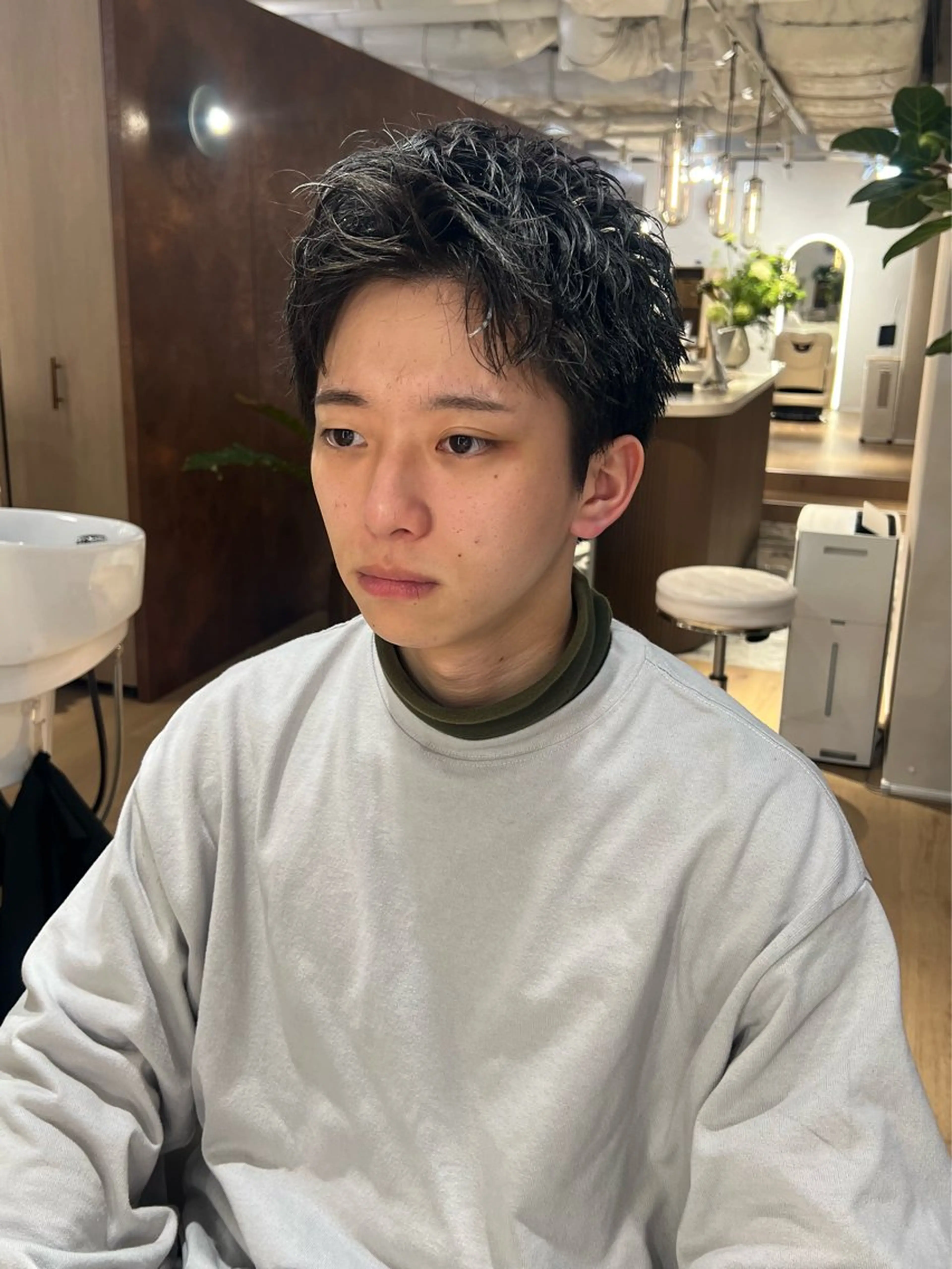 ショート パーマ メンズ カット パーマ unopulir Vamos店所属・梅田茶屋町メンズ 専門美容師 山元一平のヘアスタイル