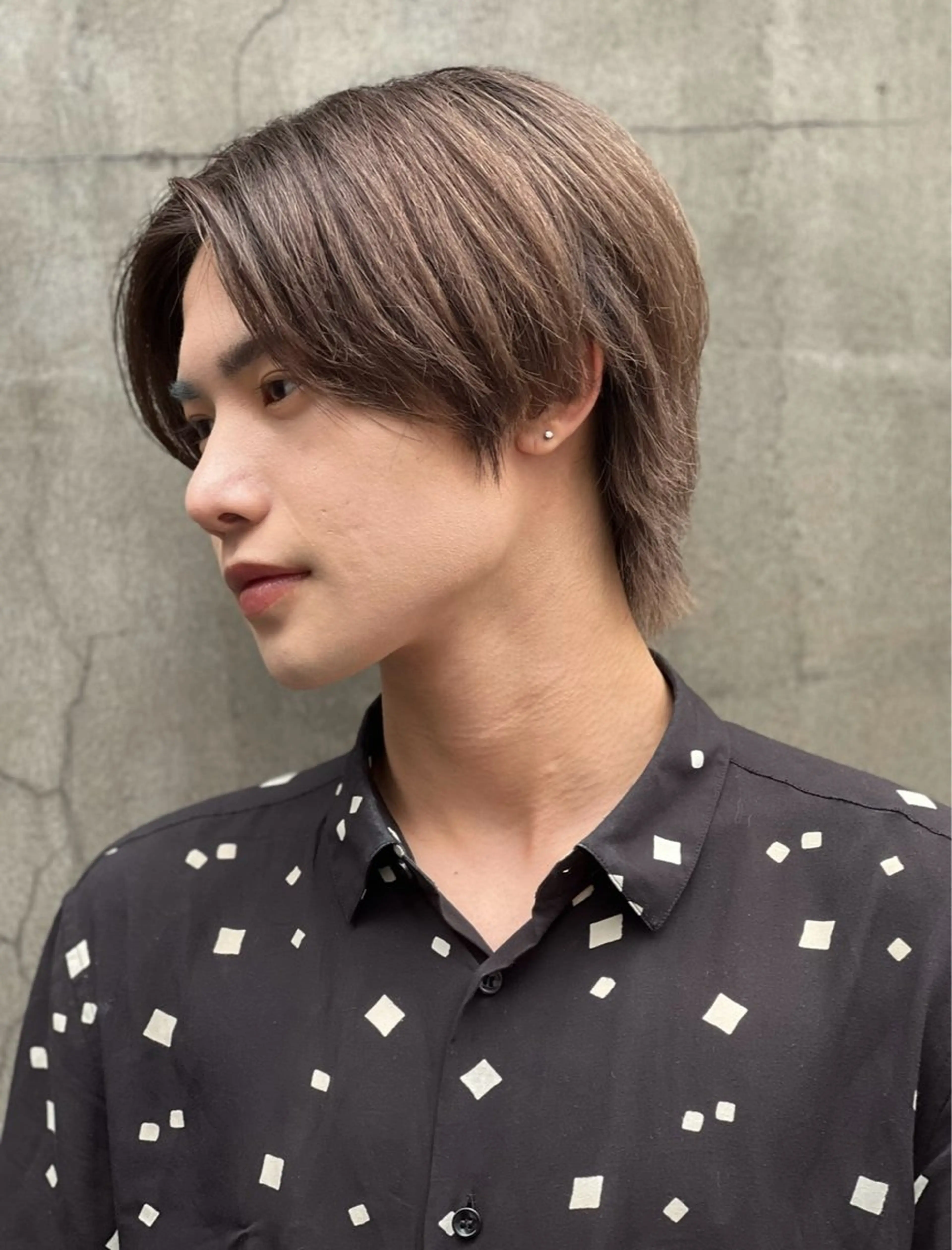 カラー メンズ センターパート ブラウンカラー カット ヘアカラー GO TODAY 原宿本店所属・🎁メンズカット/ 髪質改善/DAIKIのヘアスタイル