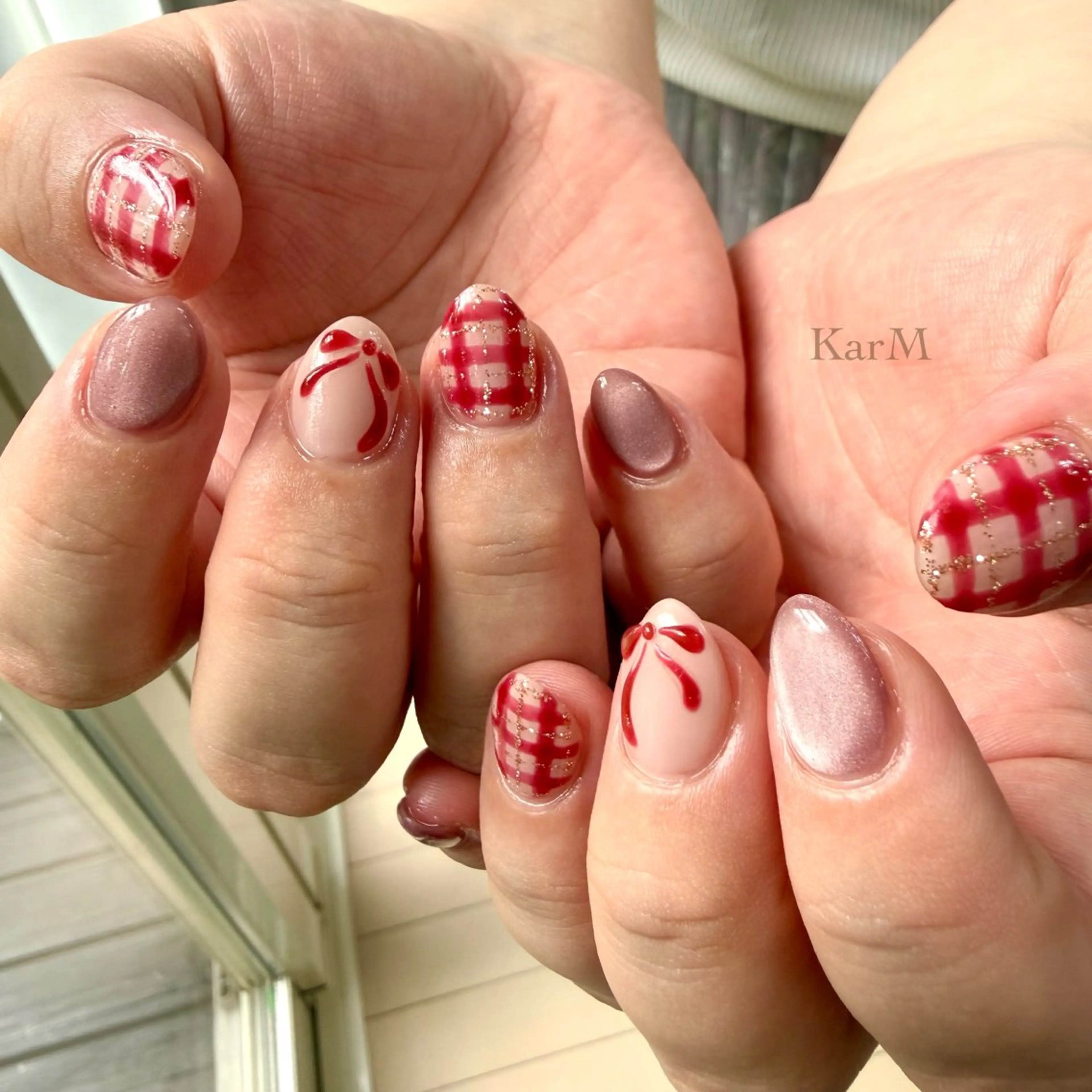 ネイル オーロラネイル チークネイル フラッシュネイル フレンチネイル グラデーション ハンドネイル ogino karinのネイルデザイン
