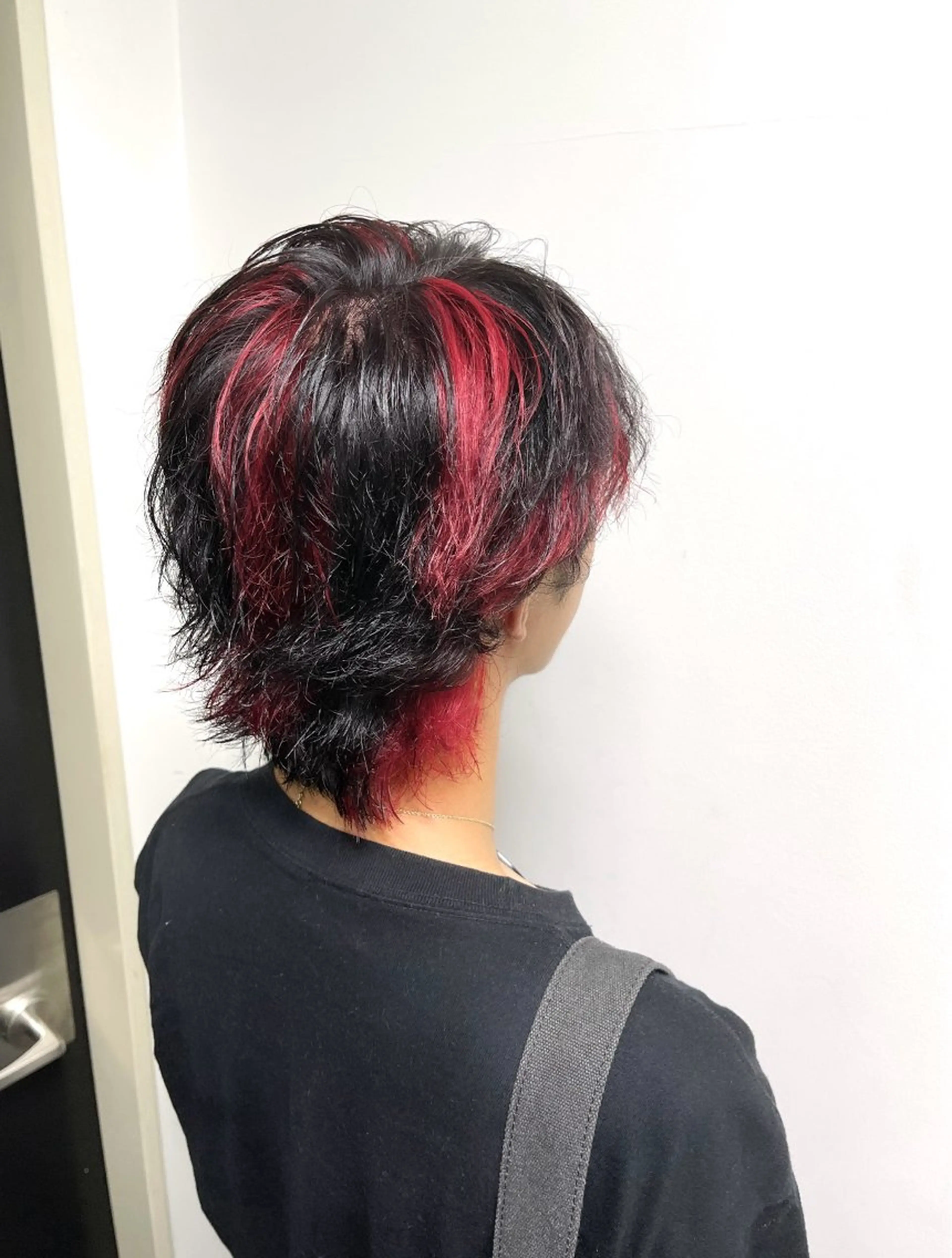 ショート カラー メンズ レッドカラー ブリーチカラー /名駅/楓のヘアスタイル