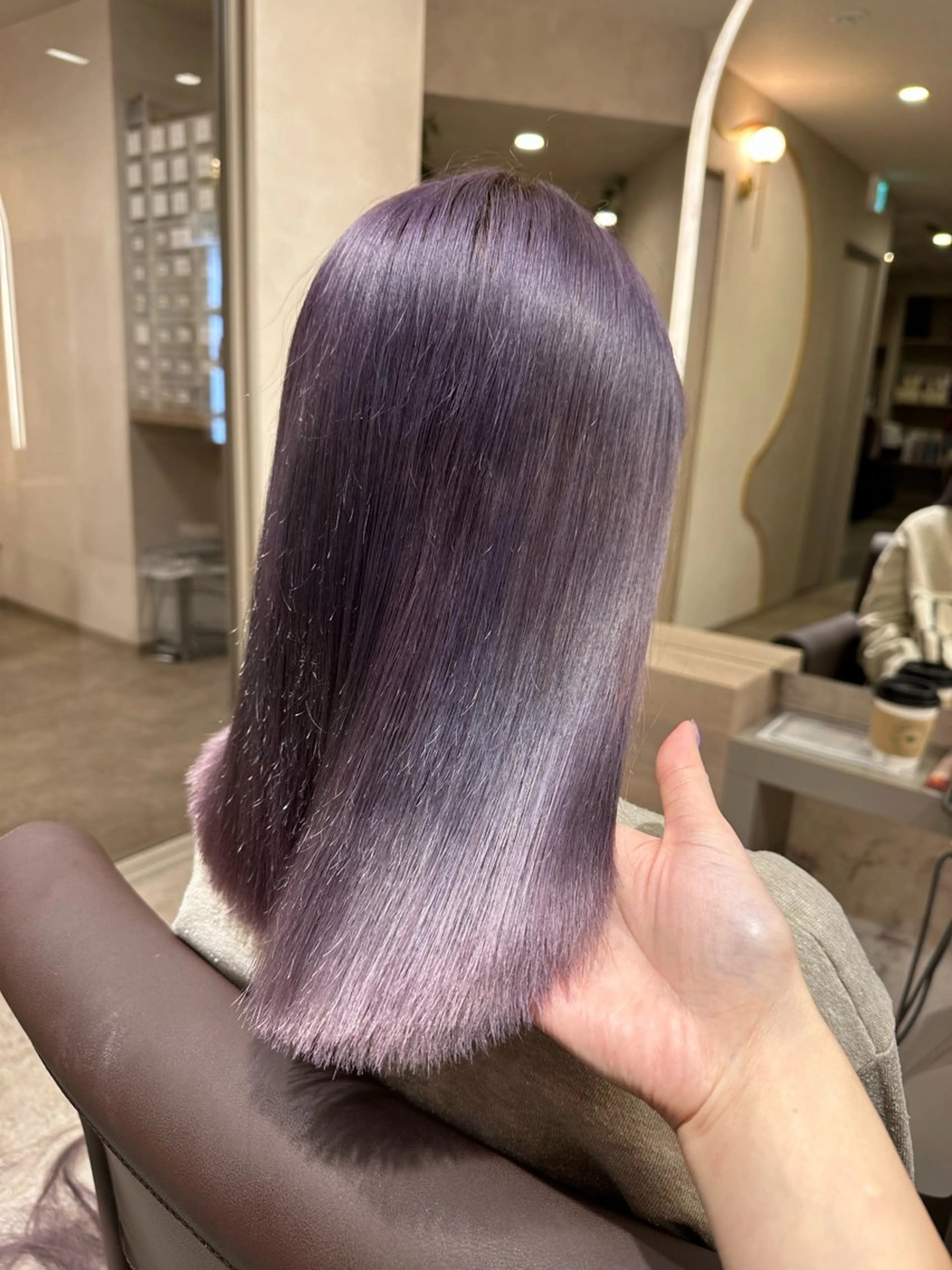 カラー ラベンダーカラー ヘアカラー アンククロス kyokaのヘアスタイル
