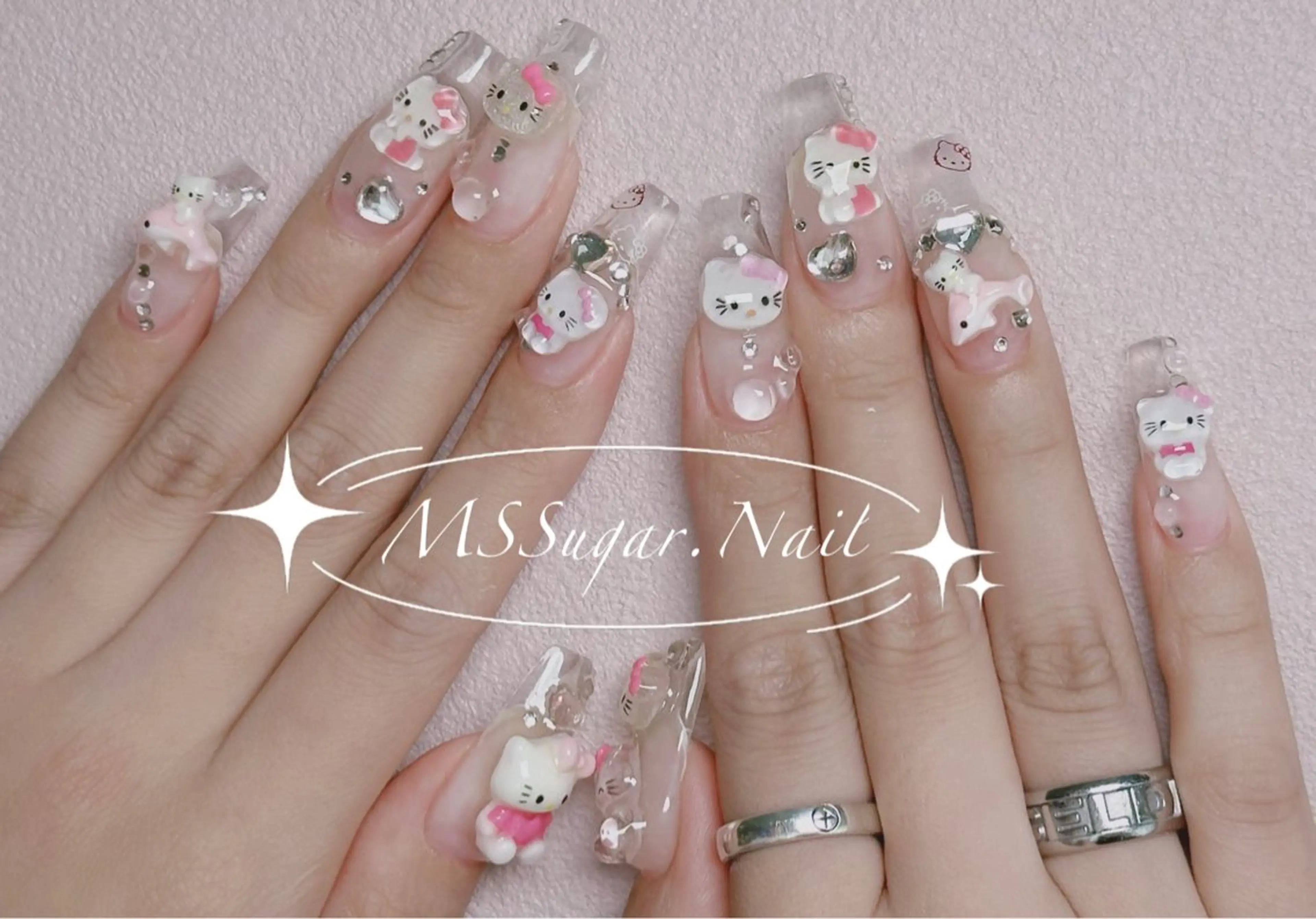ネイル ロングネイル マグネットネイル スカルプネイル ネイルチップ ワンホンネイル ハンドネイル MSSugar Nailのネイルデザイン