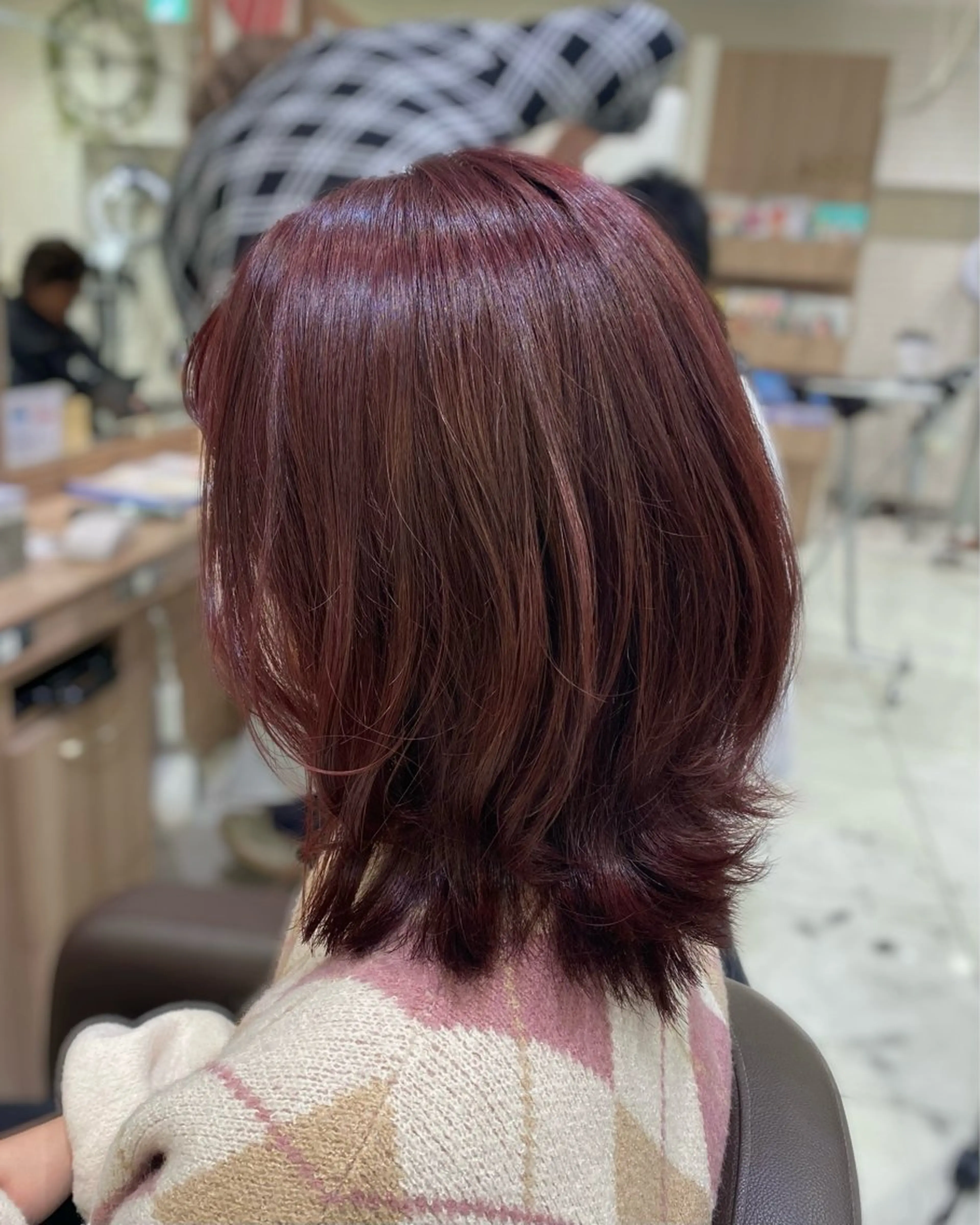 ミディアム カラー ヘアアレンジ 奥村 美郁子のヘアスタイル