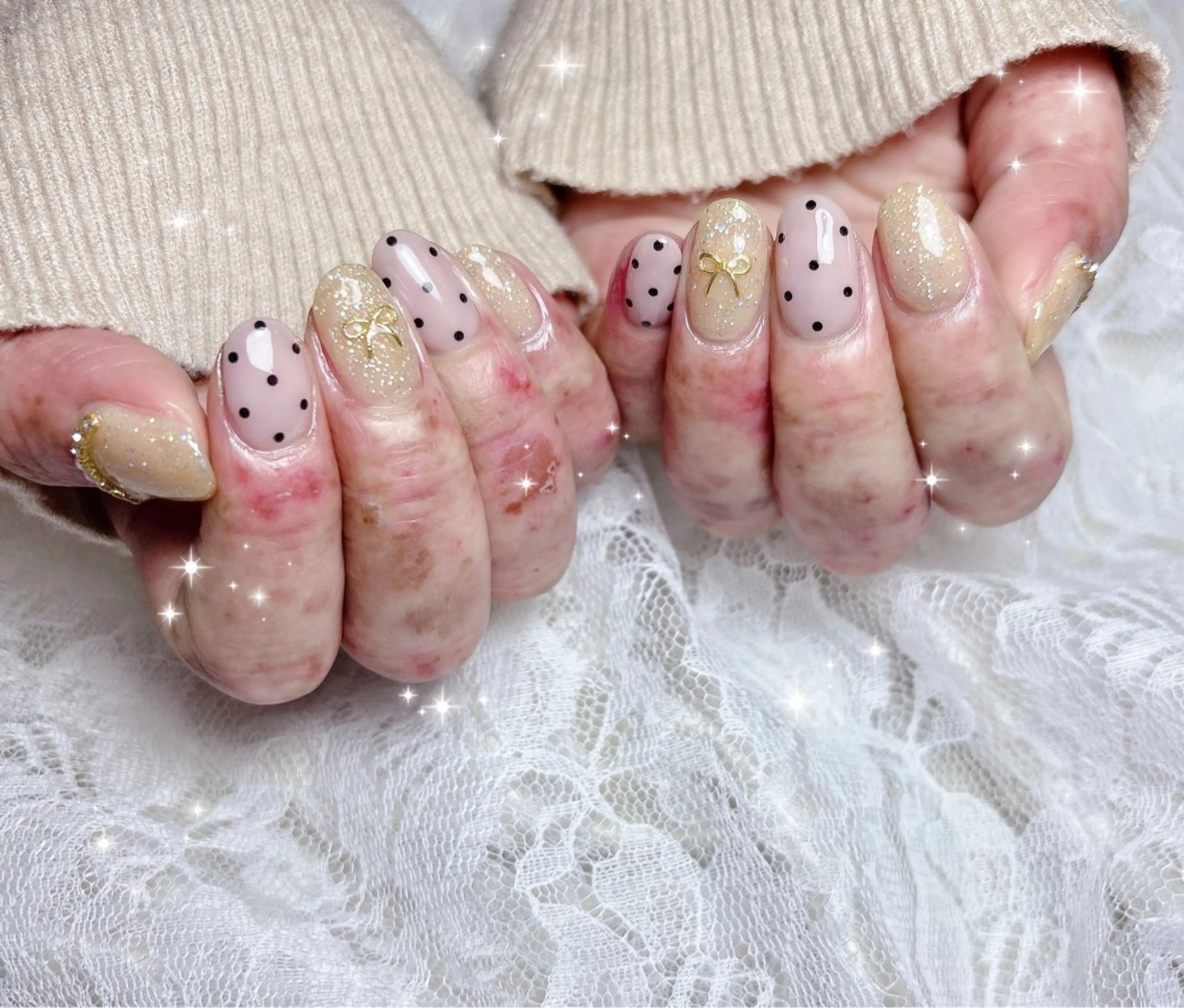ネイル ドット ハンドネイル FLARE NAIL フレアネイルのネイルデザイン