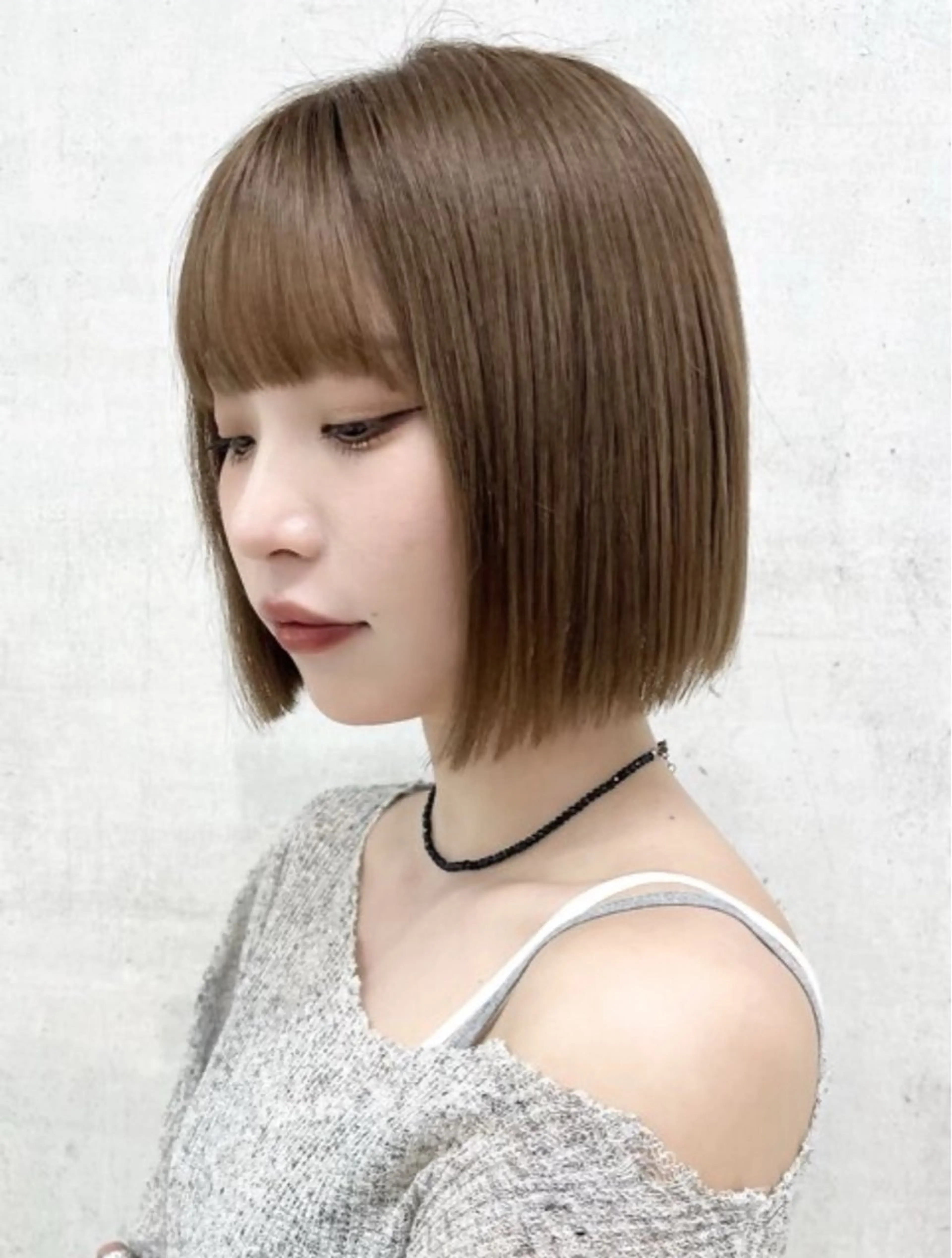 ショート カット ヘアカラー トリートメント ボブカット 透明感カラー縮毛矯正のヘアスタイル