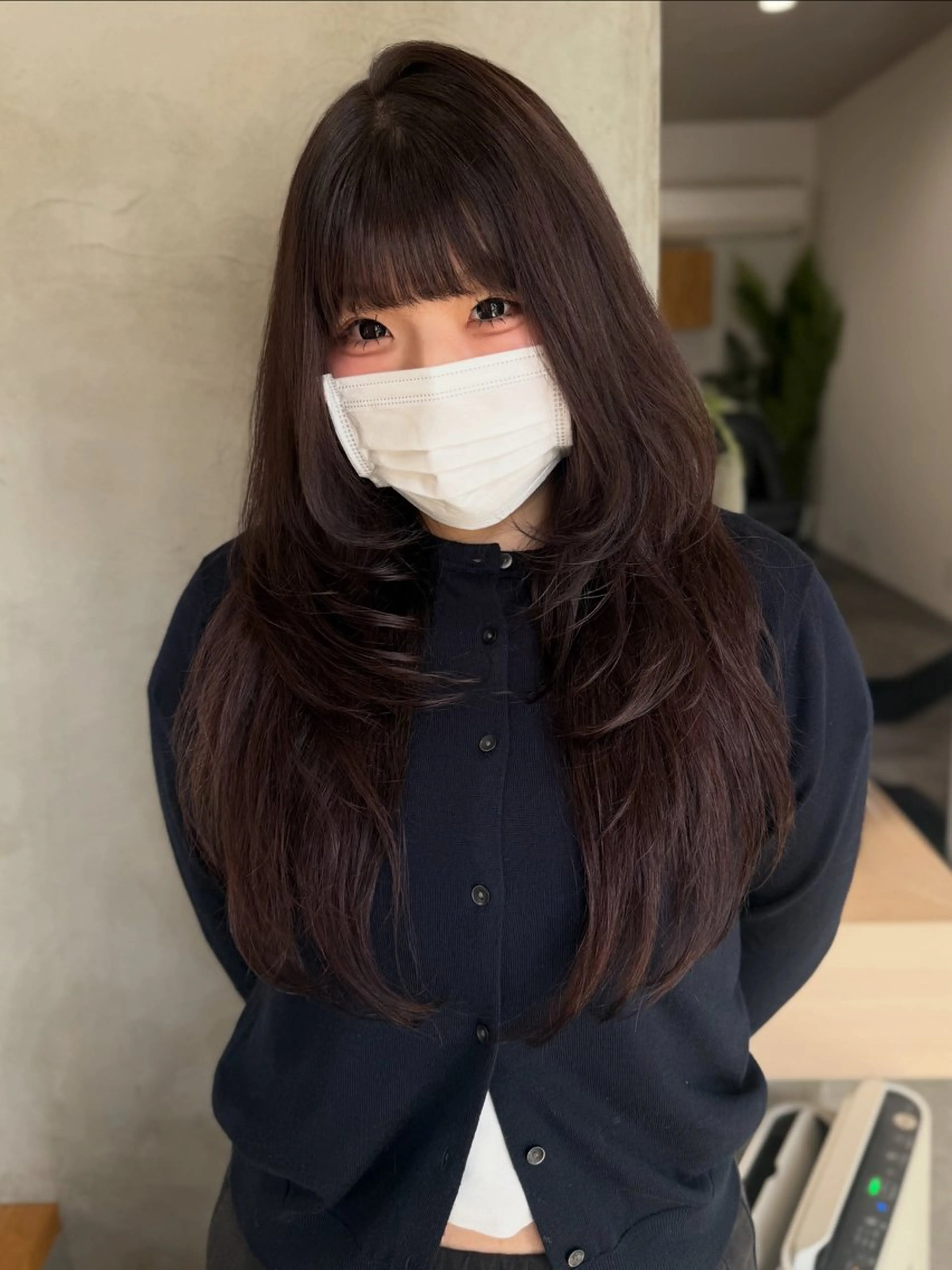 ロング カラー ハッシュカット レイヤーカット カット ヘアカラー 88 hair design所属・🫧ハルカ🫧 韓国レイヤーのヘアスタイル