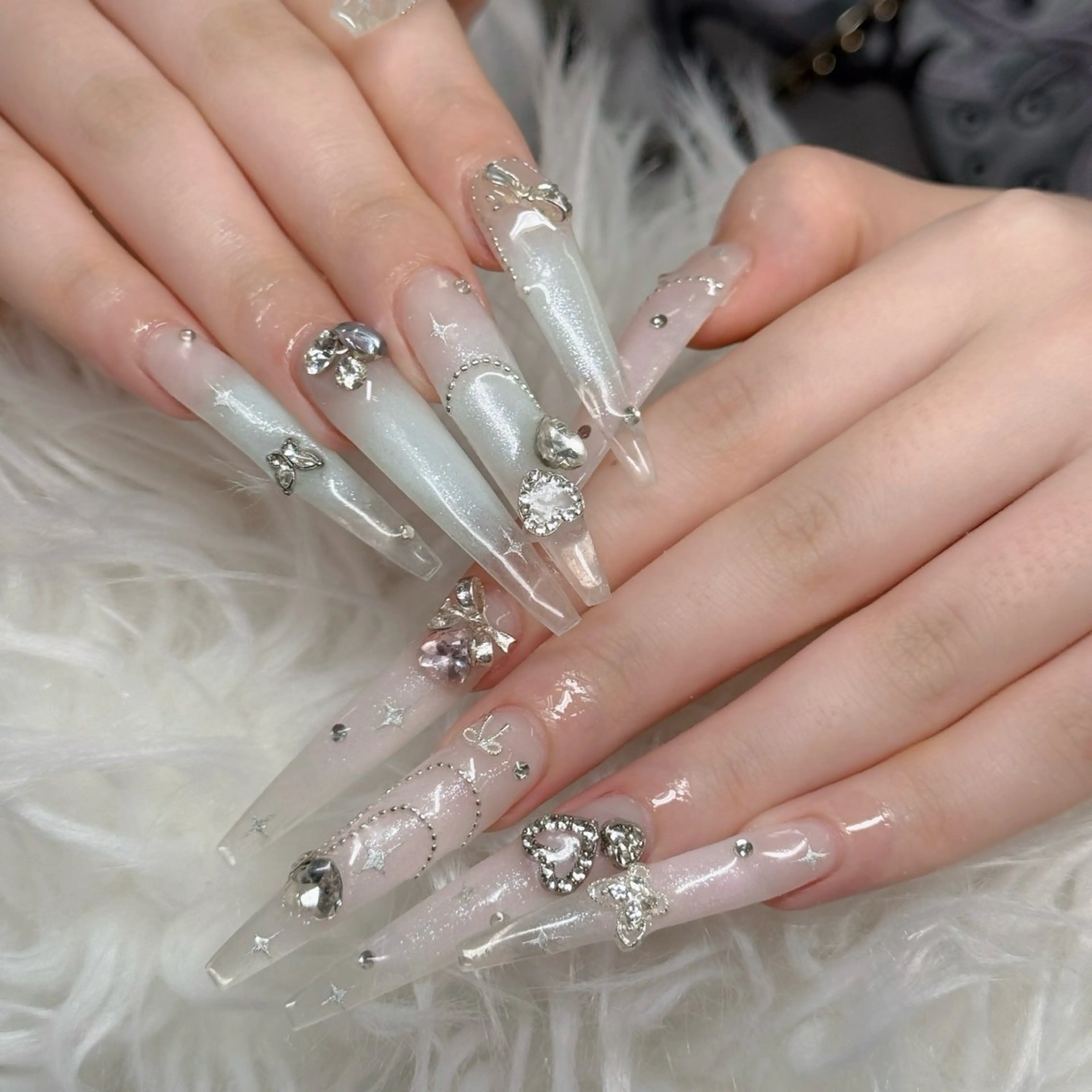 ネイル フットネイル フレンチネイル グラデーション 韓国ネイル ロングネイル ハンドネイル Hani Nail Salonのネイルデザイン