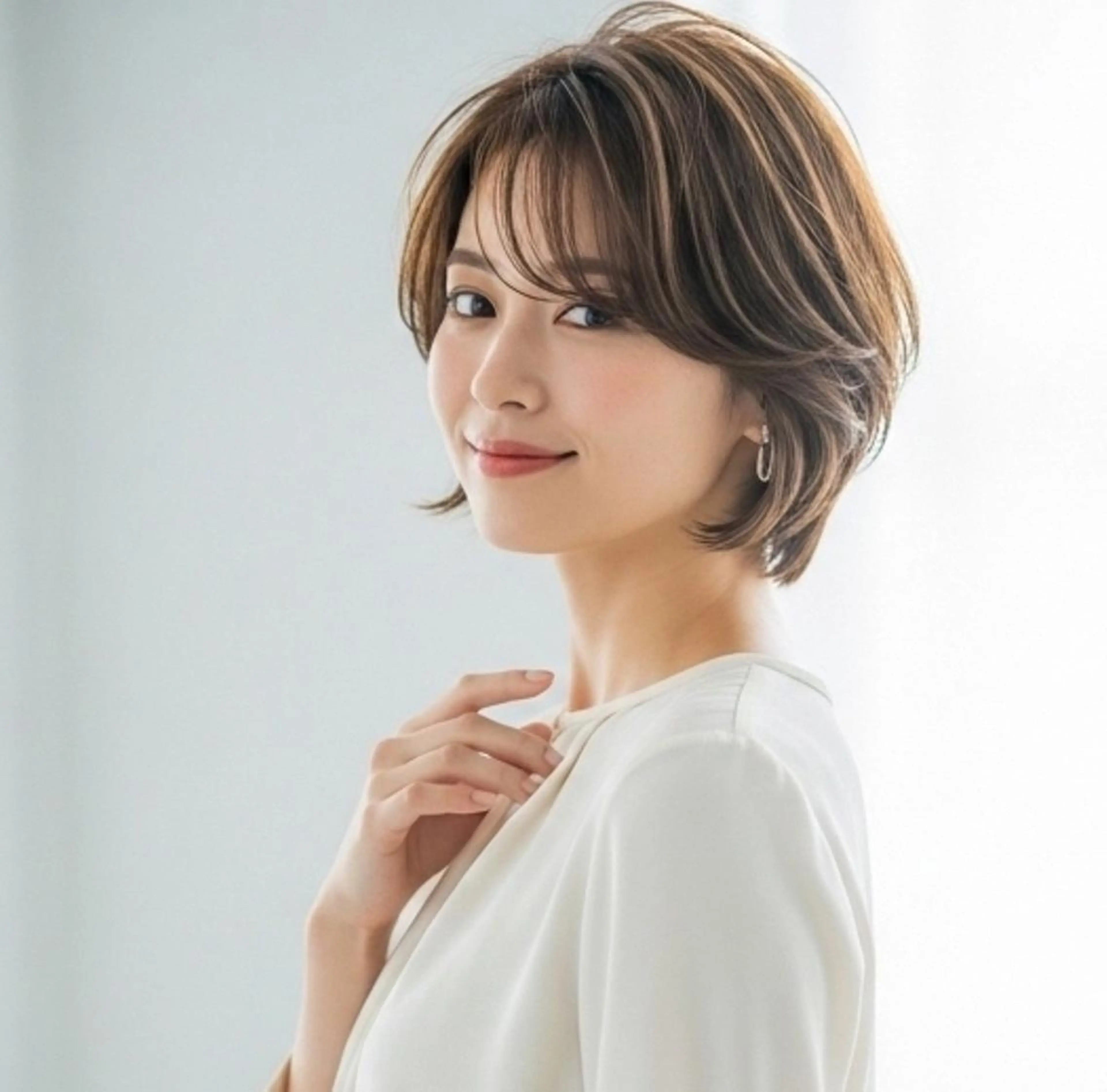 ショート カラー ショートボブ ブラウンカラー ナチュラルブラウン ボブ ショートヘア カット ヘアカラー トリートメント Halo/長居美容室 ショート/ROKIのヘアスタイル