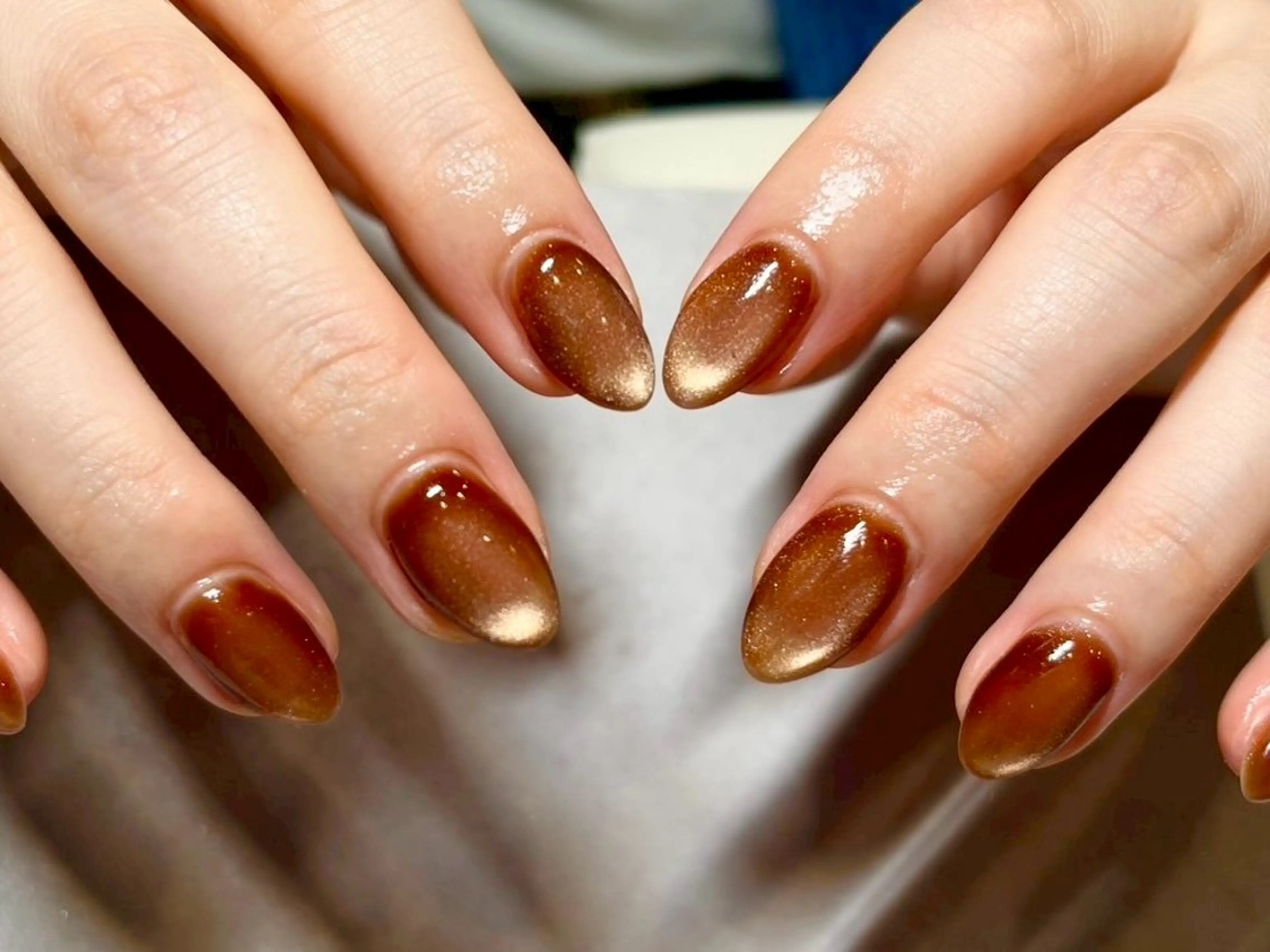 ネイル ブラウン マグネットネイル Ayano ♡のネイルデザイン