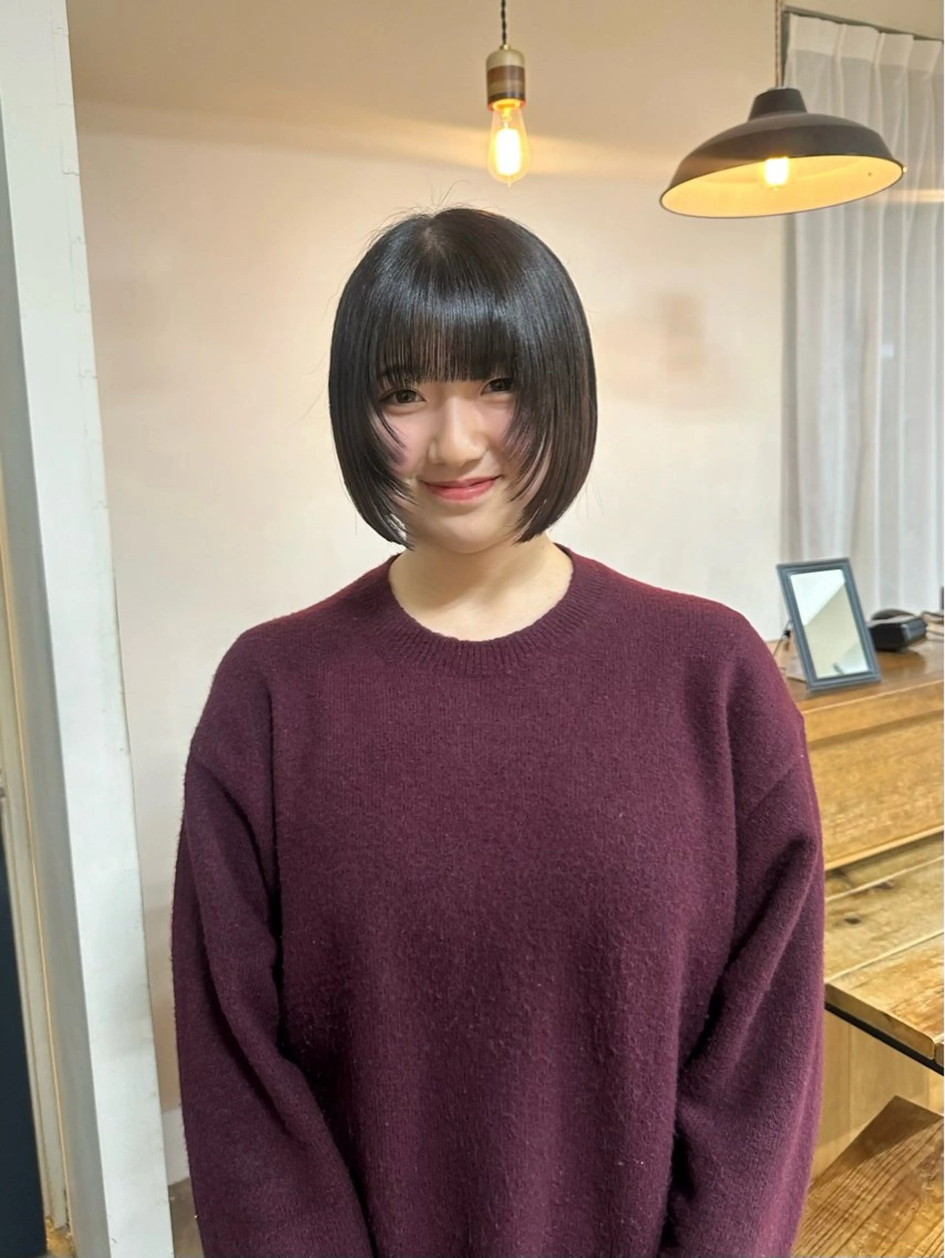 ショート ボブ 顔まわりレイヤー レイヤーカット NAGISA 🎀カットモデル🎀のヘアスタイル