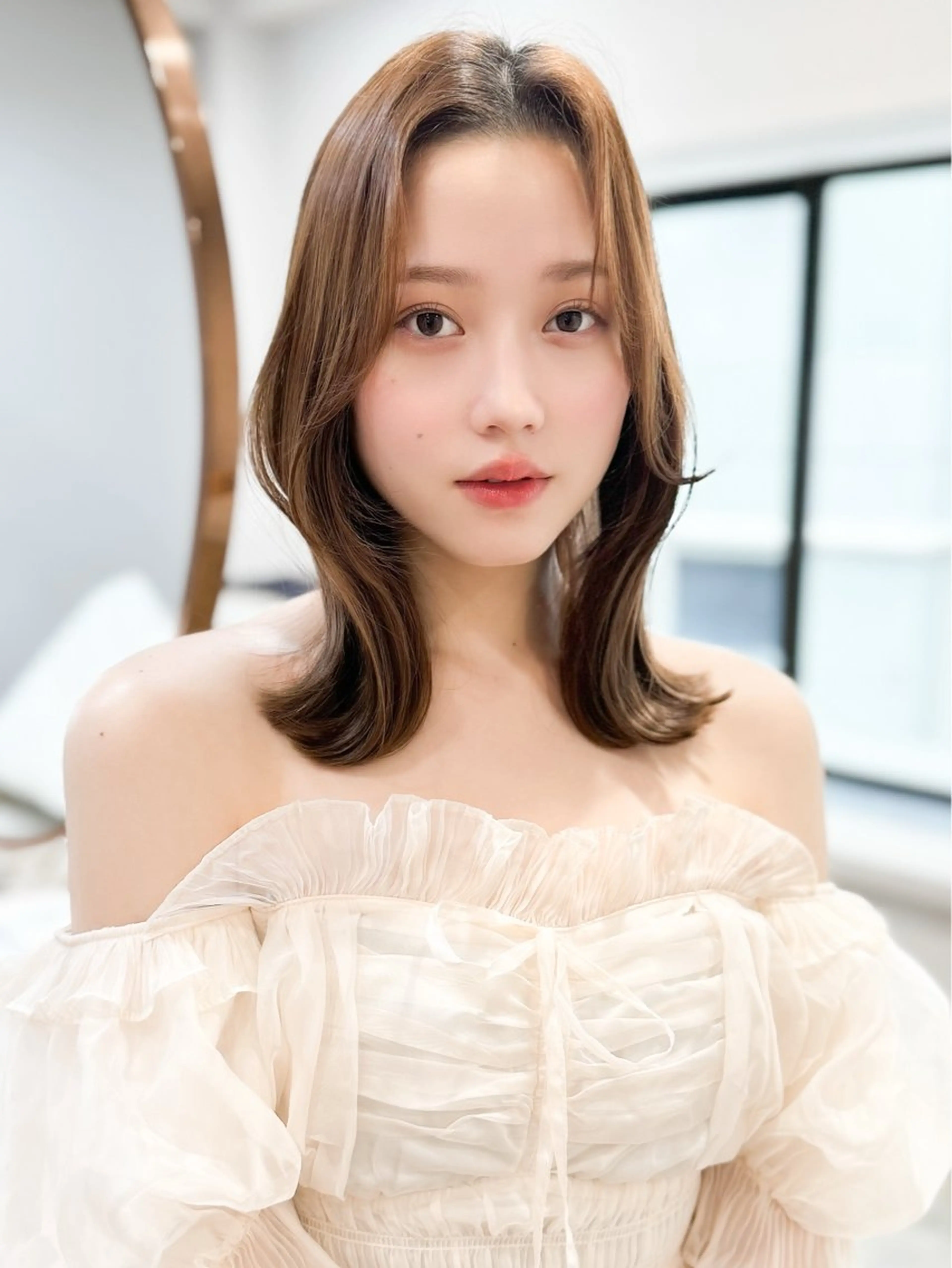 ミディアム 韓国アイドルヘア🤍 nanako🦋のヘアスタイル