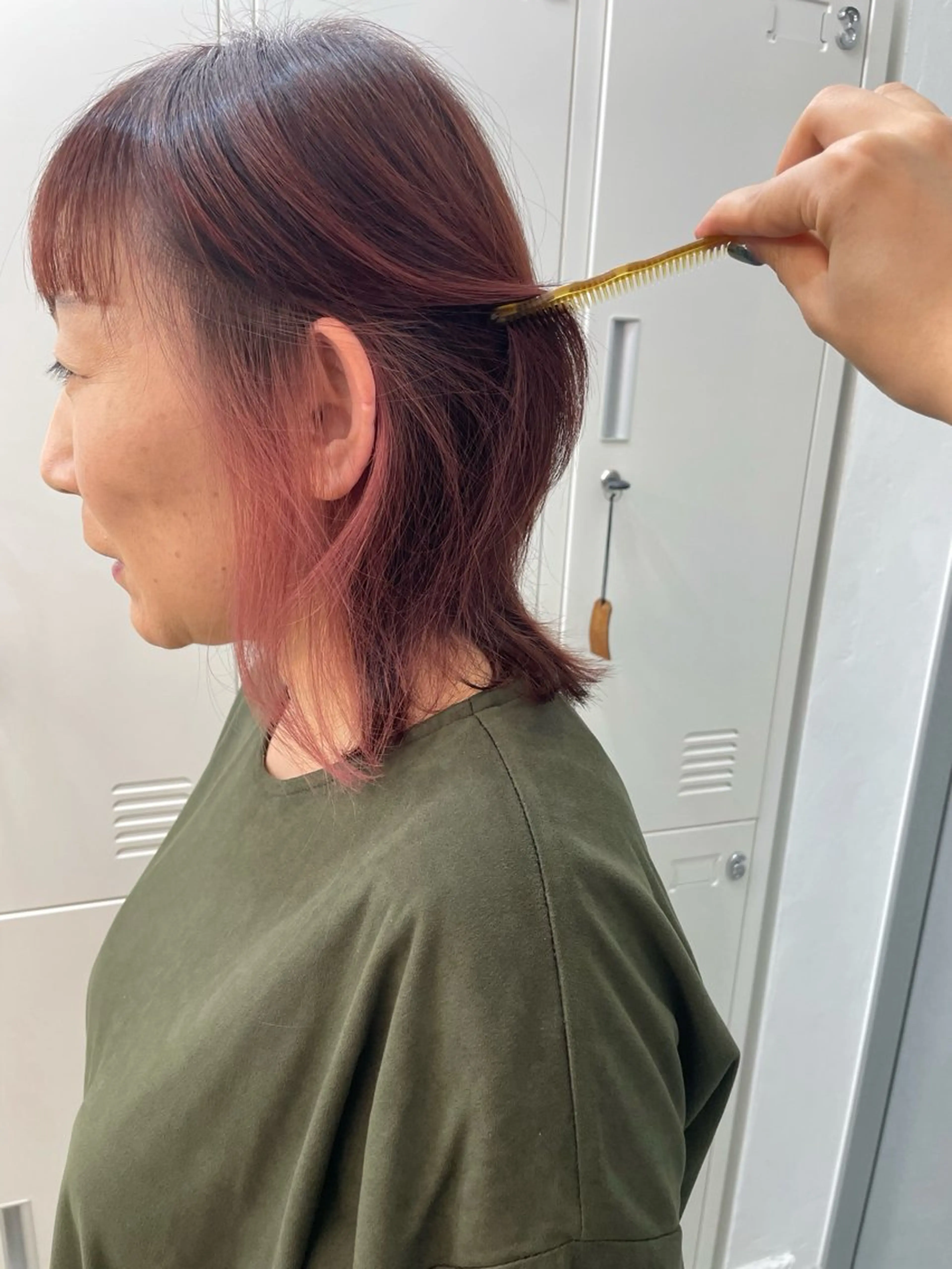 ミディアム カラー ピンクカラー カット ヘアカラー トリートメント ✨髪質改善✨原宿 えのもと　はなのヘアスタイル