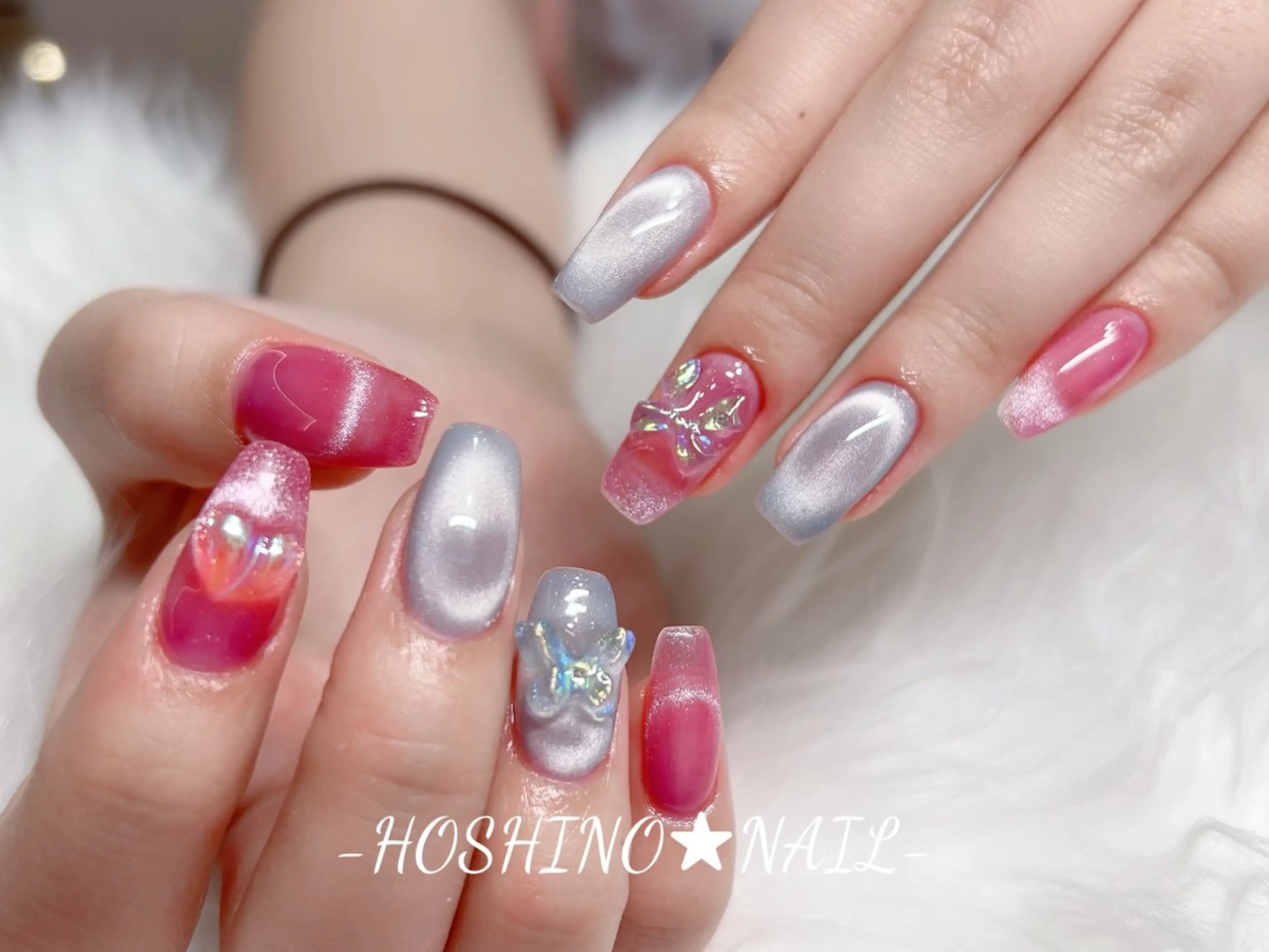 ネイル オーロラネイル チークネイル ドット フットネイル フレンチネイル ハンドネイル ★HOSHINO NAIL★新宿店のネイルデザイン