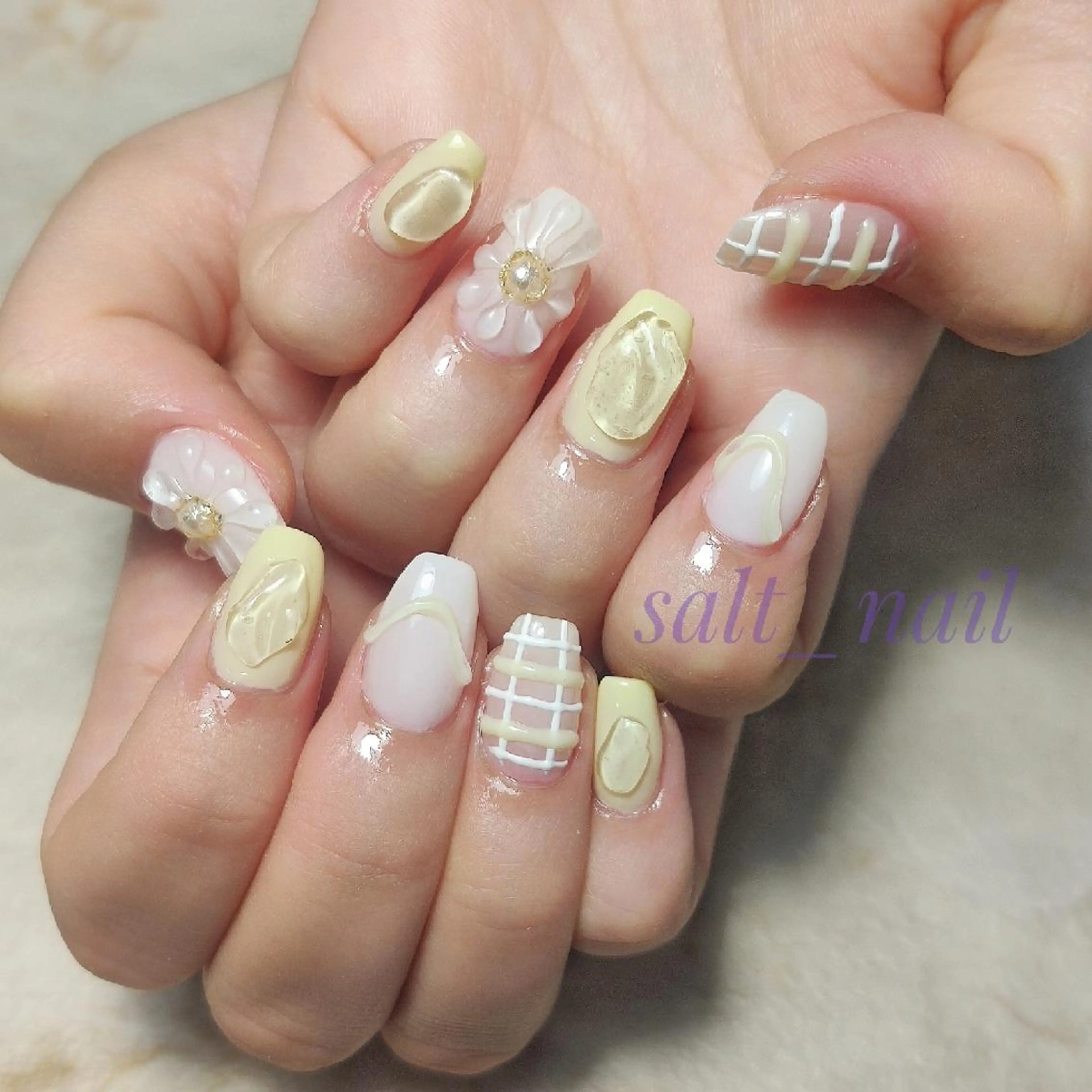 ネイル ぷっくりネイル ハンドネイル 個人サロン saltnailのネイルデザイン