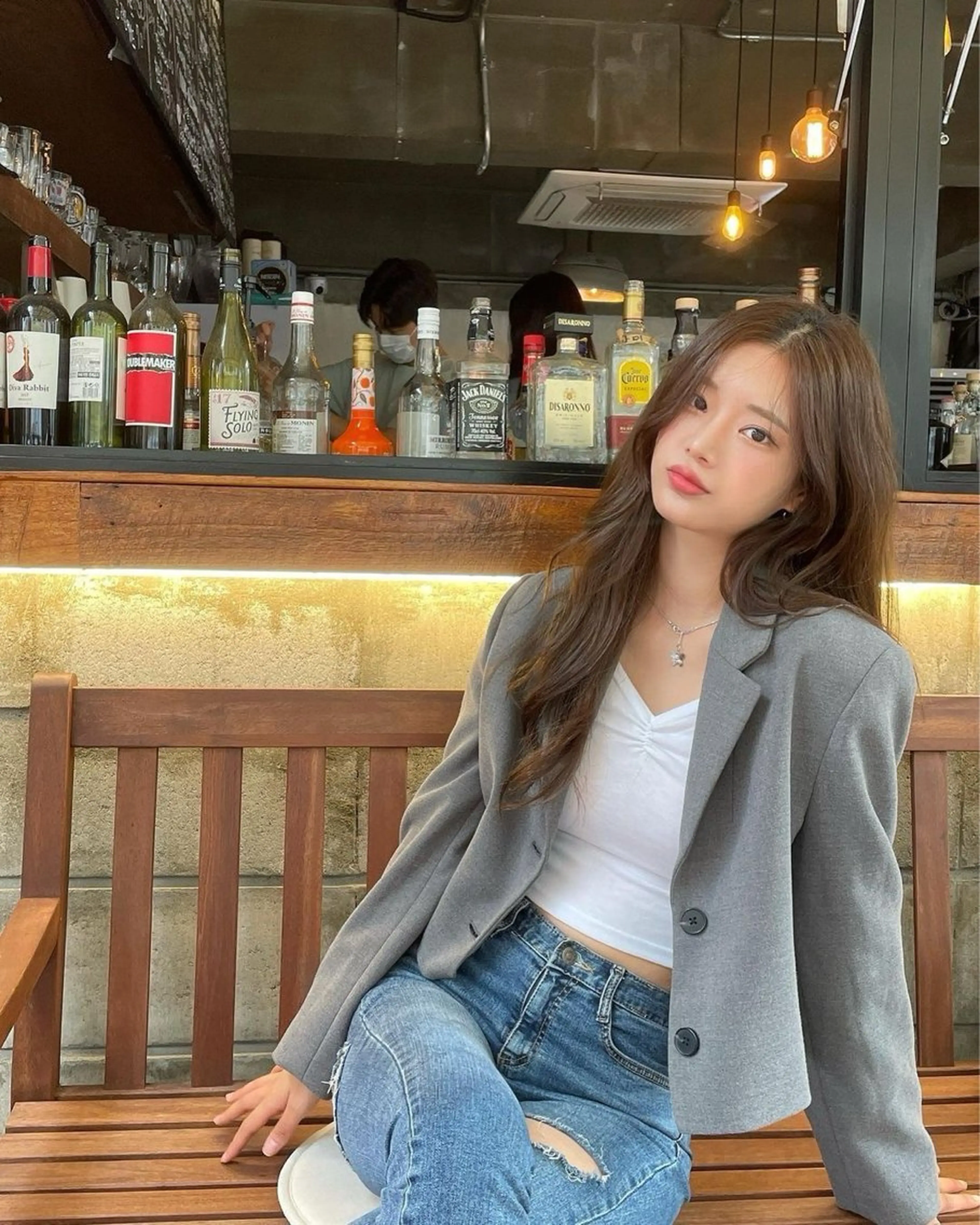 ロング カラー カット ヘアカラー トリートメント 莉乃/縮毛矯正/髪質 改善/艶カラーのヘアスタイル