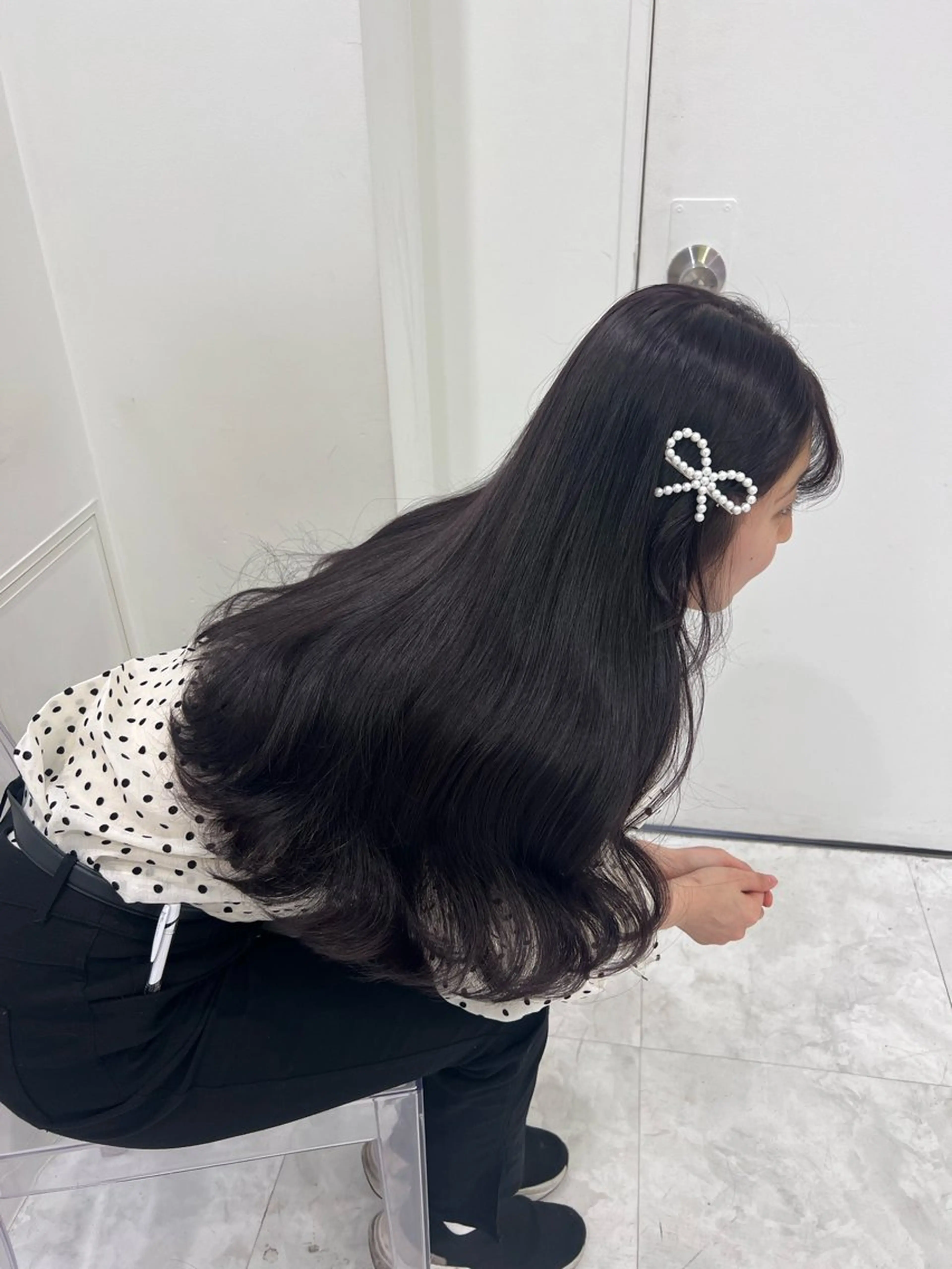 ロング カラー ヘアアレンジ 韓国風ヘア カット ヘアカラー 上品な透明感カラー 寒色＆暖色ヘア💗のヘアスタイル