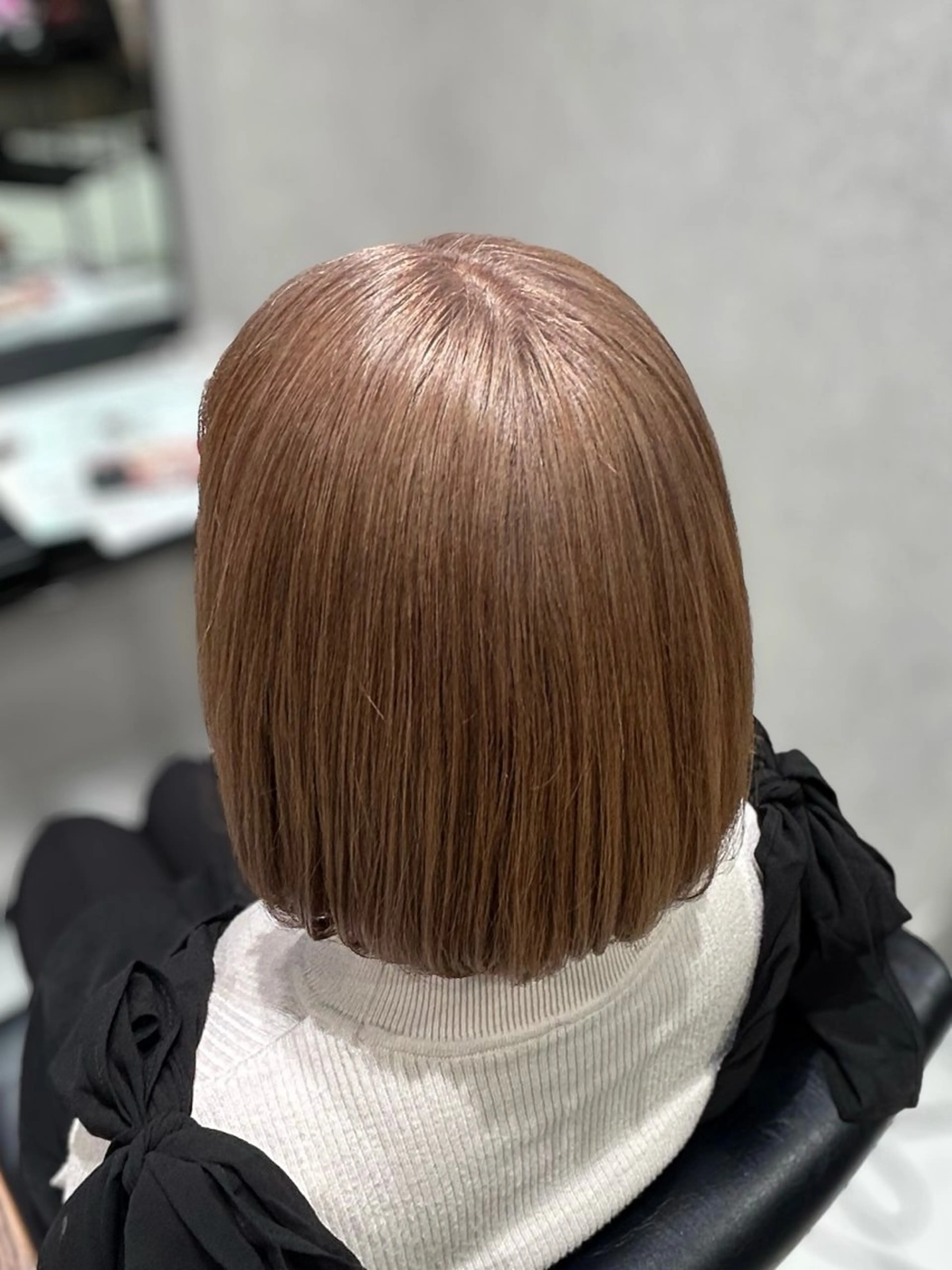 セミロング カラー ヘアカラー 透明感カラー🩷 Mizuki🤍のヘアスタイル