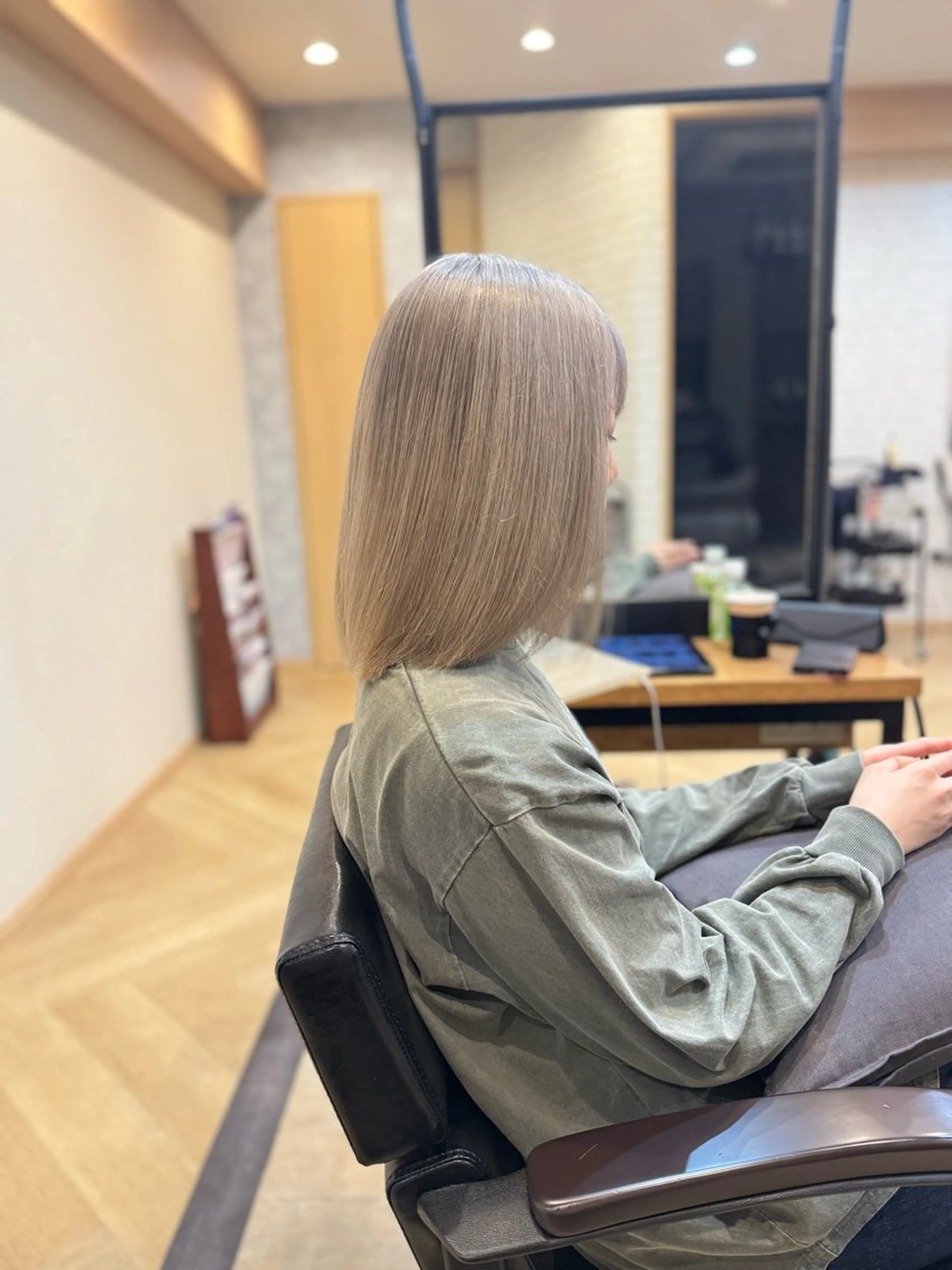 ミディアム カラー 縮毛矯正 m sakiのヘアスタイル