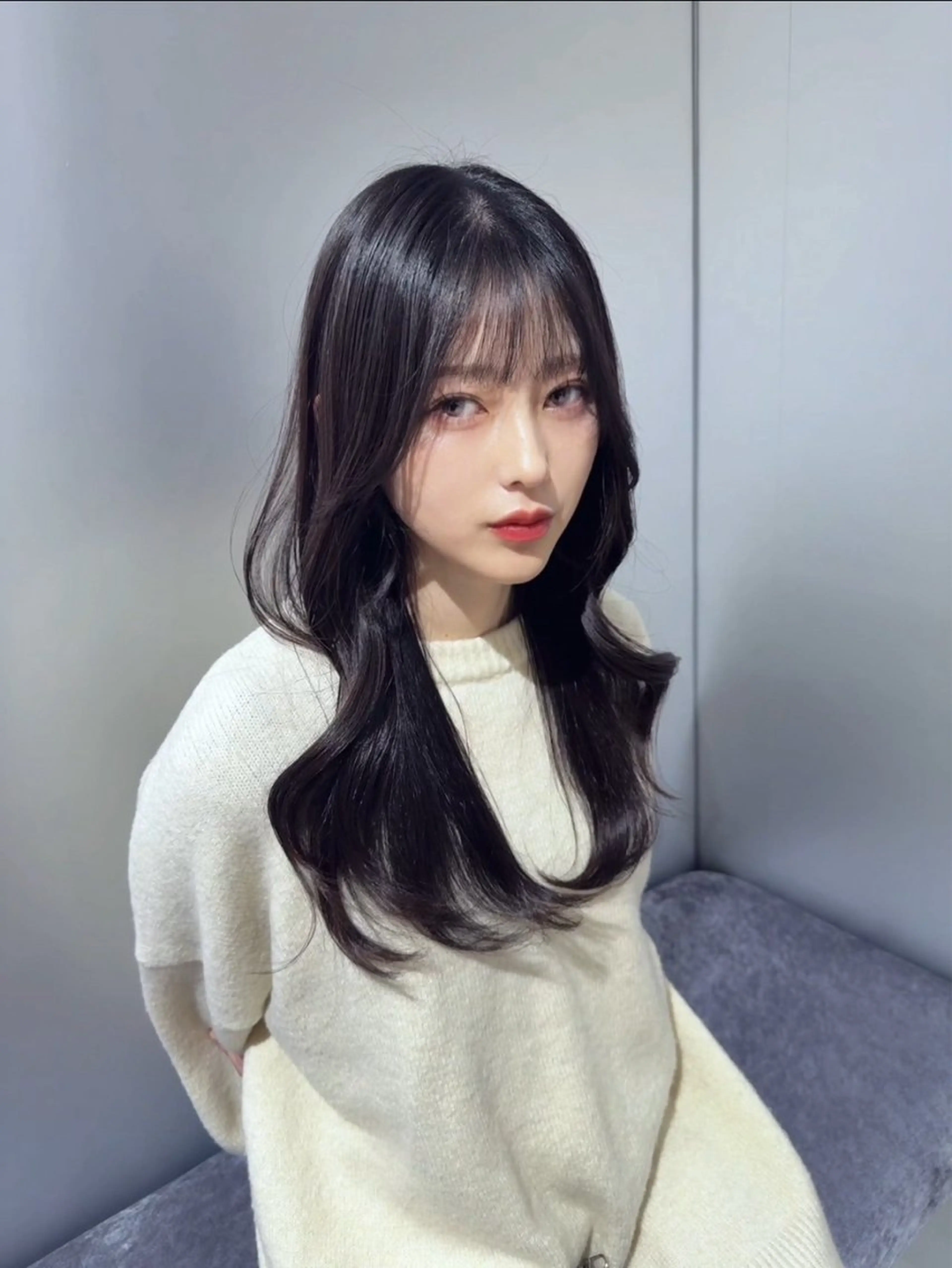 ロング カラー カット ヘアカラー トリートメント 韓国レイヤー/ ハッシュカットひかるのヘアスタイル