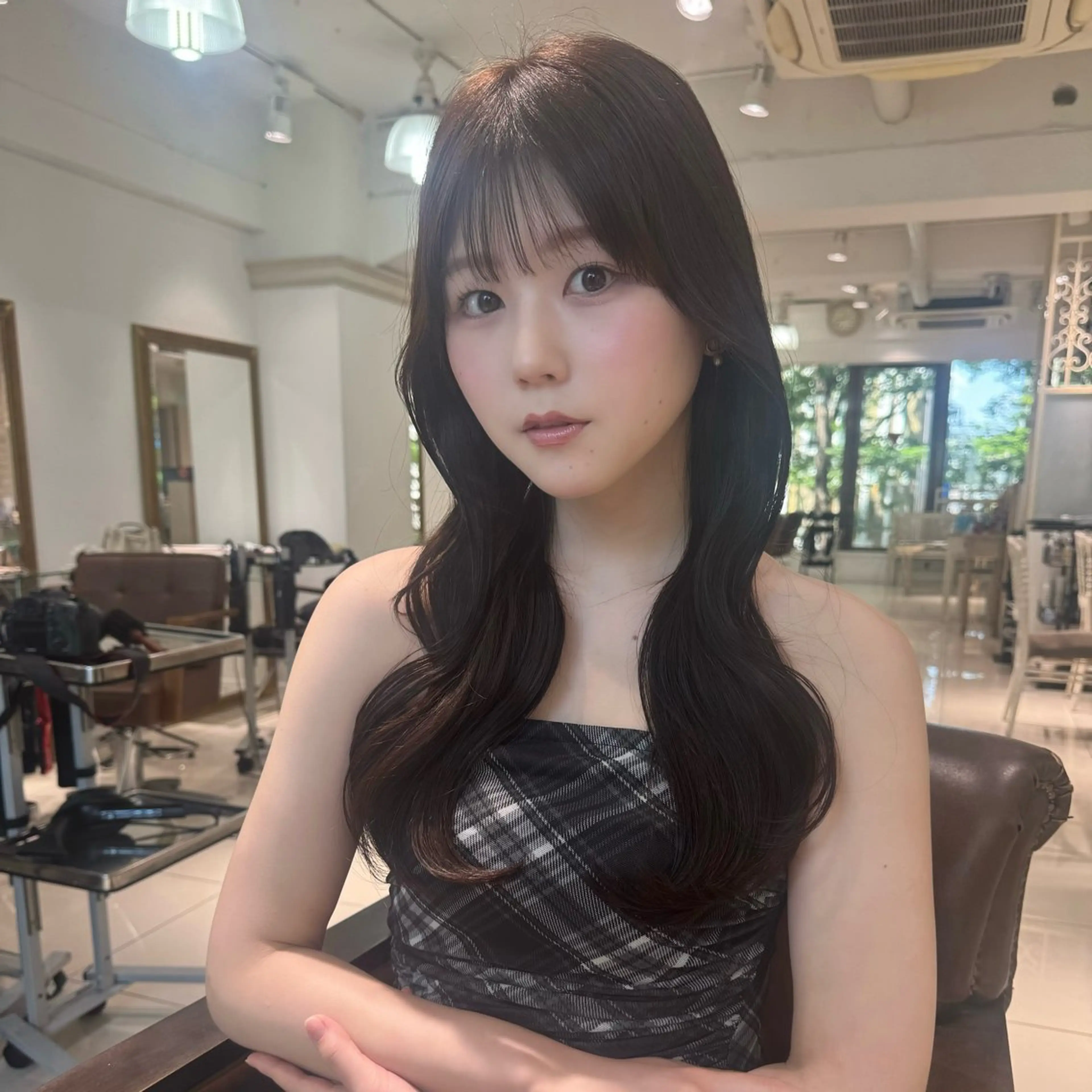 ロング カラー カット ヘアカラー トリートメント 富澤あゆみ/髪質改善 /透明感カラーのヘアスタイル