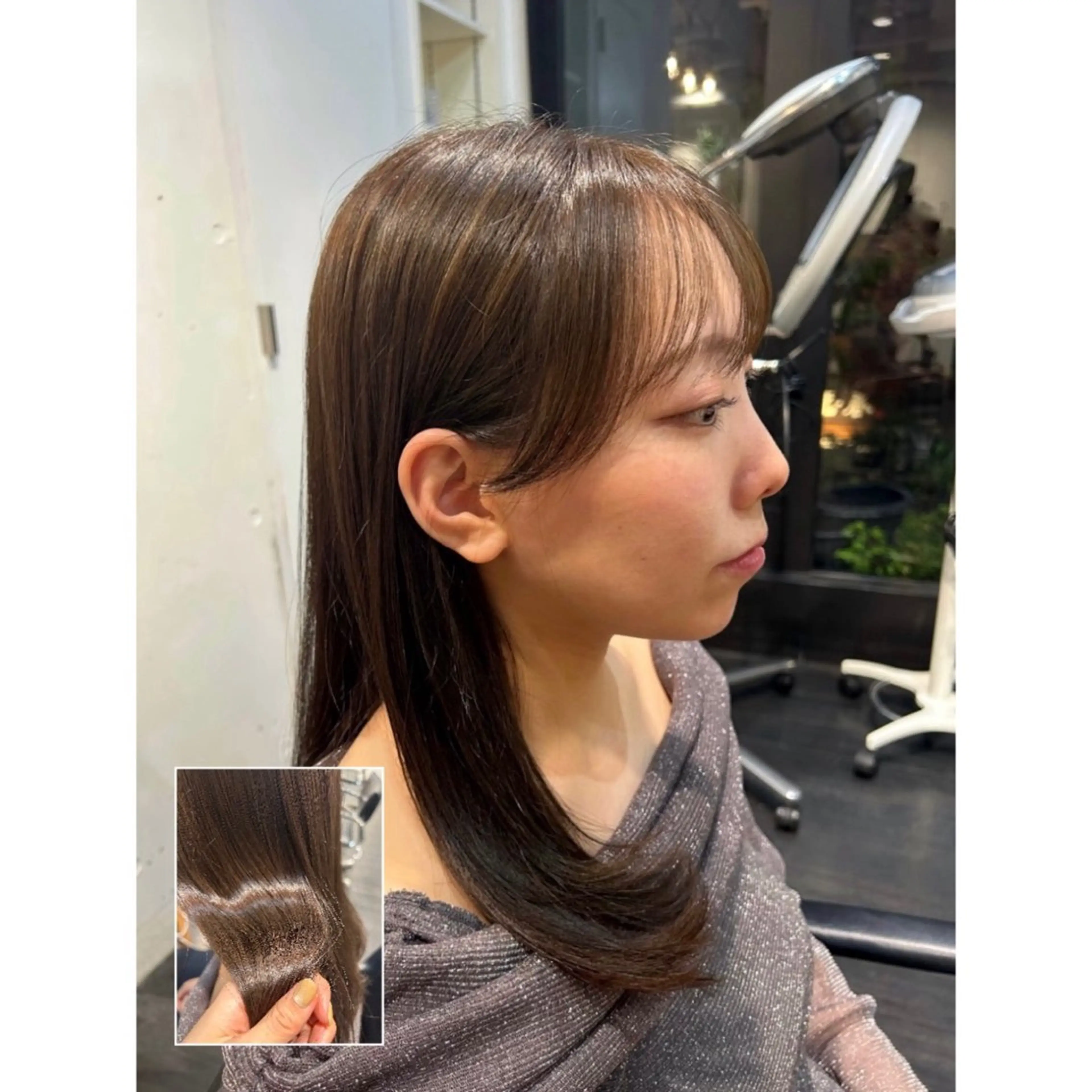 セミロング カラー サイドバング カット ヘアカラー Mplus  二子玉川所属・◎鹿嶋◎暖色ｶﾗｰ /ﾒﾝｽﾞﾊﾟｰﾏのヘアスタイル