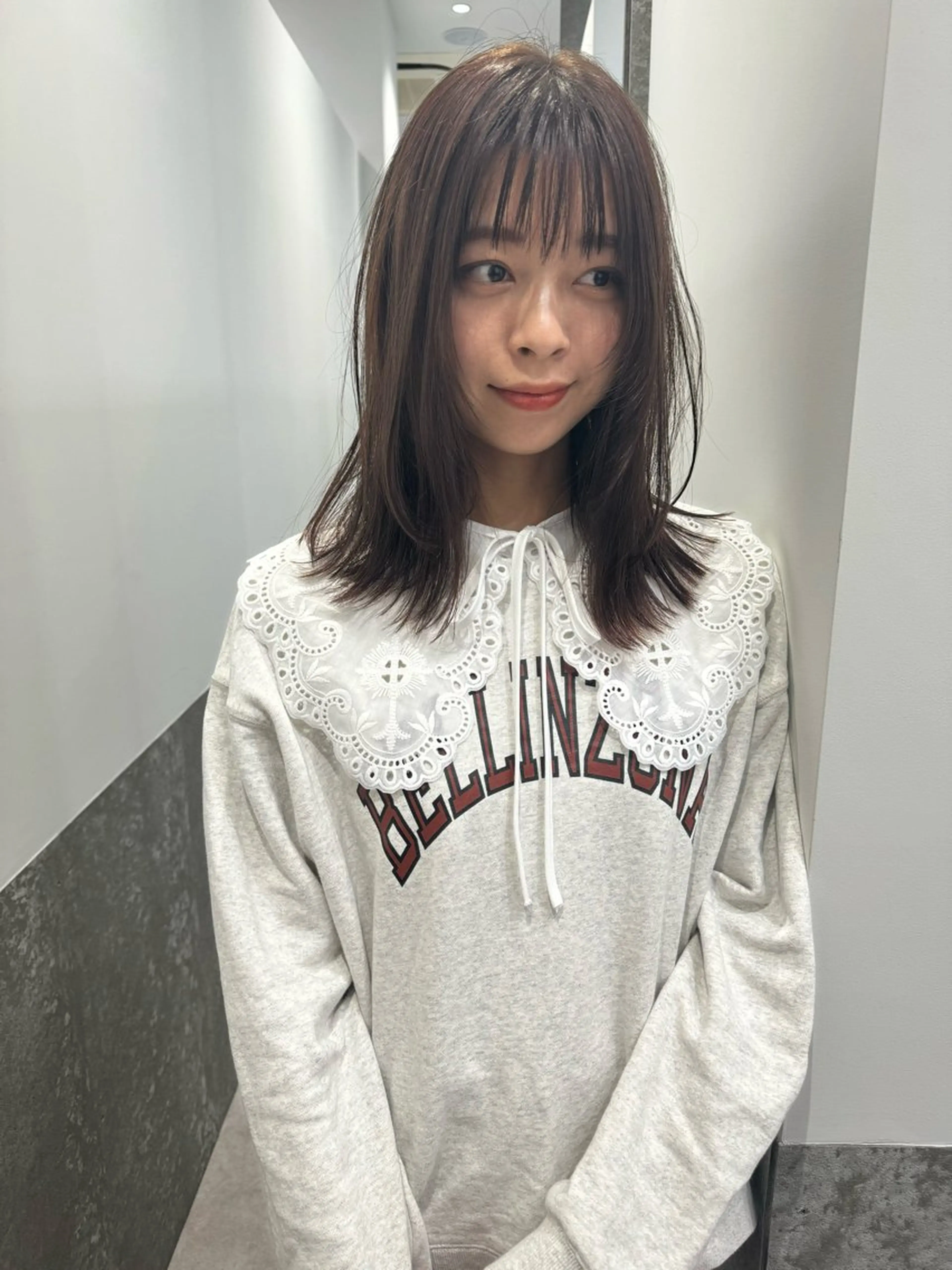 ミディアム カラー カット ヘアカラー トリートメント センスをお届けします 大谷将生INFPのヘアスタイル