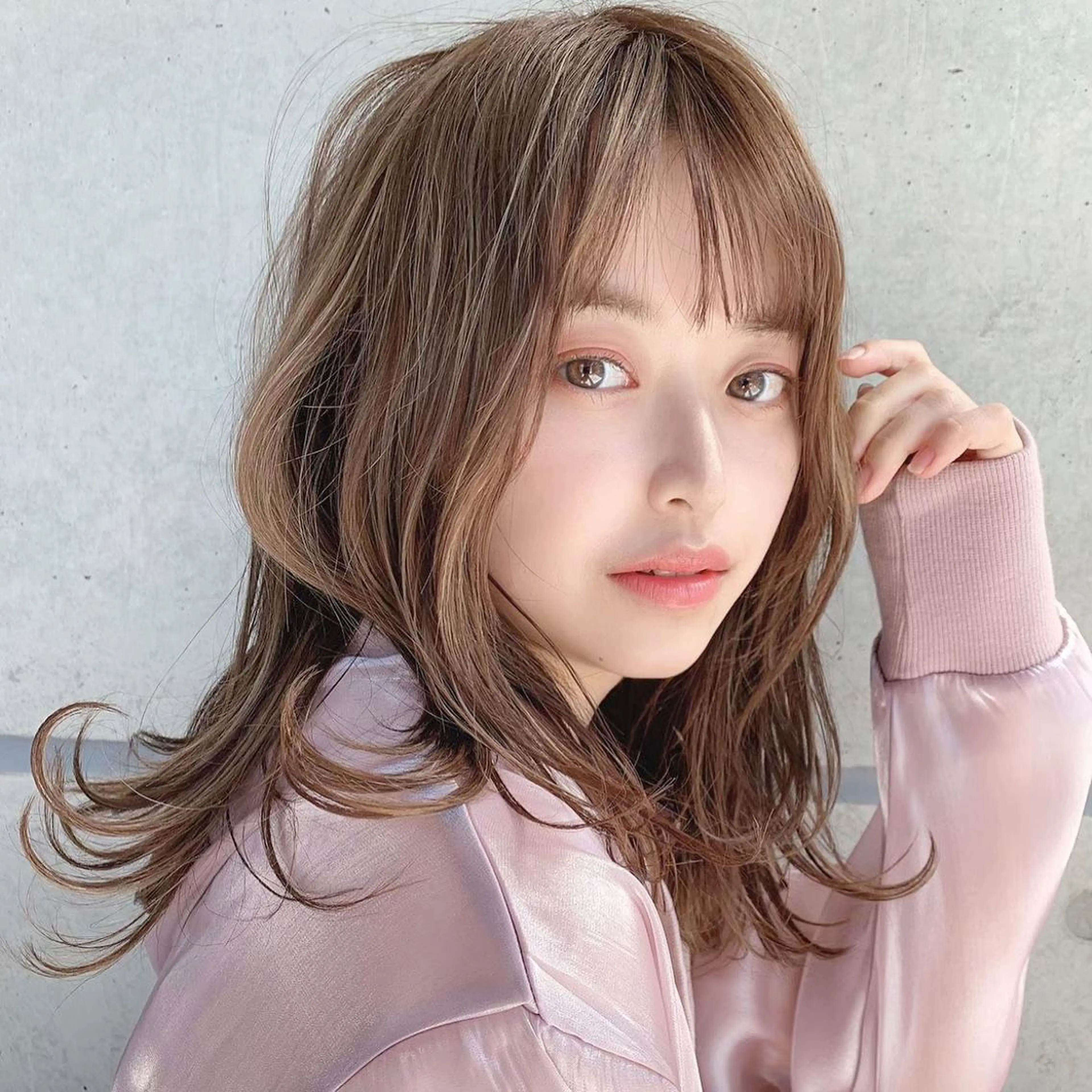 セミロング カラー ヘアカラー トリートメント ヘアセット ⛄️冬の透明感 カラー⛄️大西のヘアスタイル