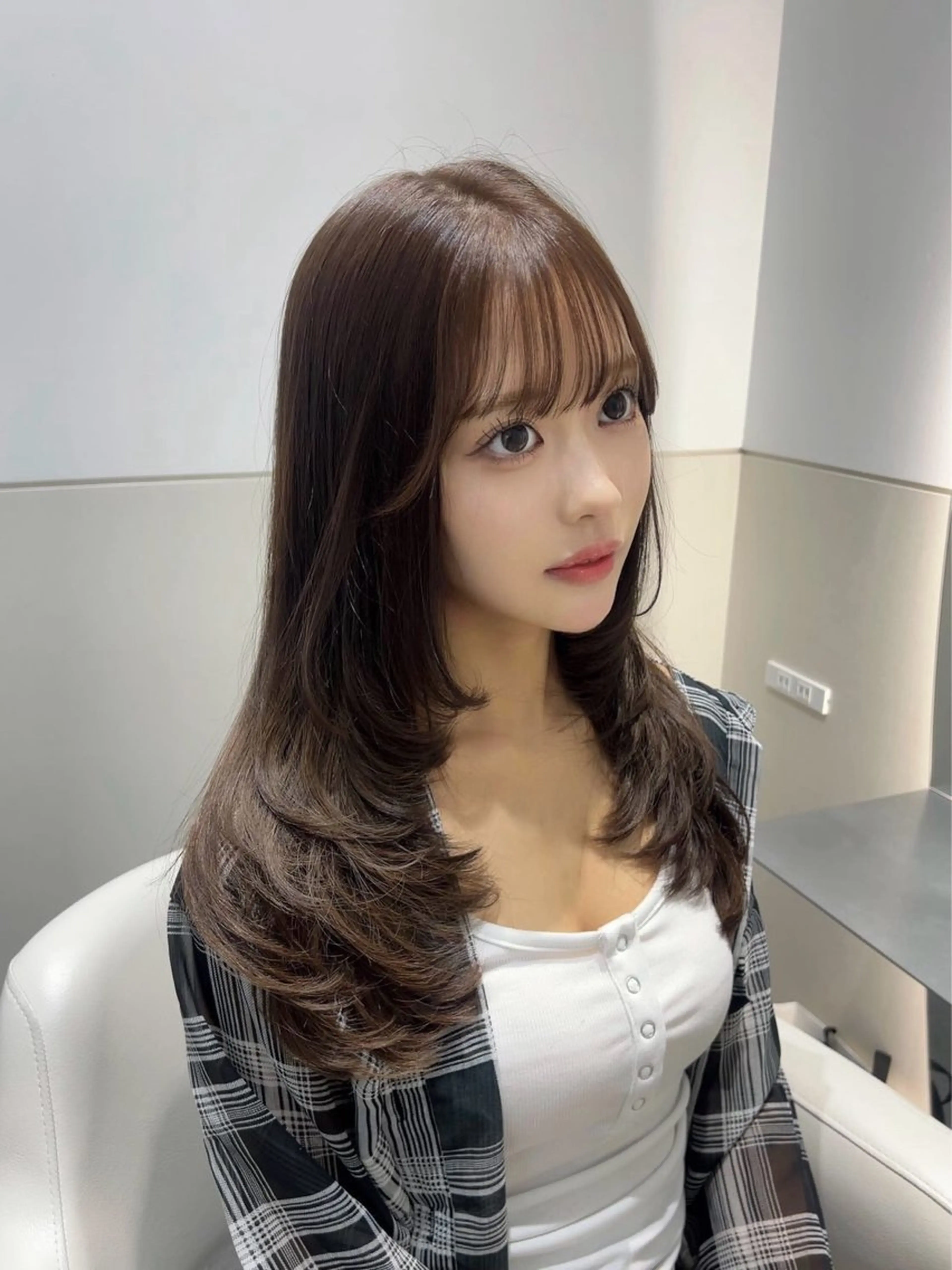セミロング 韓国風ヘア レイヤーカット カット トリートメント 🩷韓国ヘア/レイヤ ー🩷Maikaのヘアスタイル
